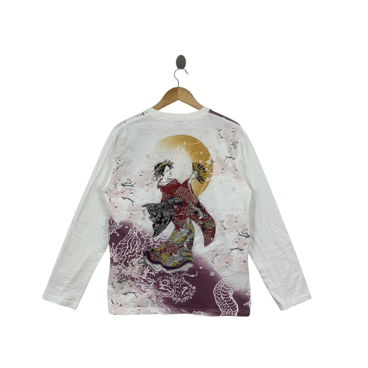 Other Vintage JAPAN TRADITIONAL GEISHA Sakura AOP Tee Shirt Top Size L / US 10 / IT 46 - 5 Thumbnail
