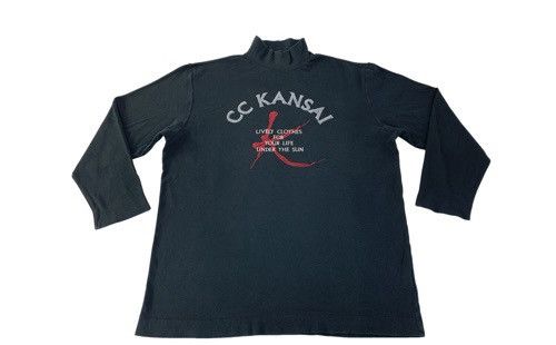 Kansai Yamamoto Vintage 90s CC Kansai Yamamoto Embroidery Logo Turtle Neck Size US L / EU 52-54 / 3 - 1 Thumbnail