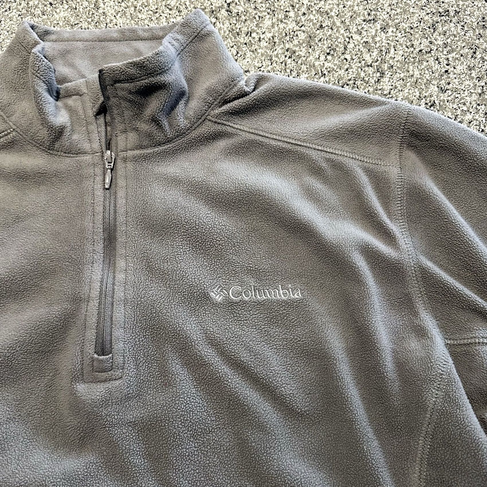 Vintage Columbia Half Zip Fleece Pullover Sweatshirt Womens M Long Sleeve Grey - Activewear, Regular Fit, Mock Neck, Zip Closure Size M / US 6-8 / IT 42-44 - 3 Thumbnail