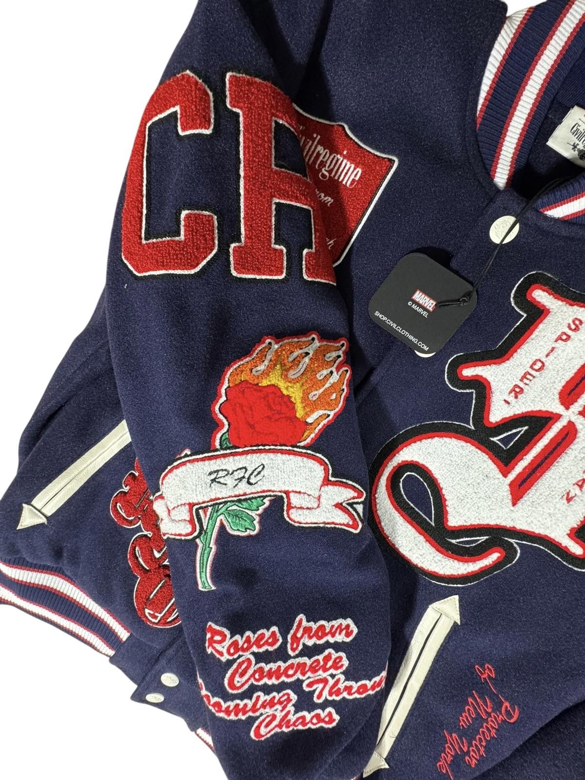 Civil Regime Civil Regime x Marvel Spider-Man Varsity Jacket Navy Blue Size US M / EU 48-50 / 2 - 5 Thumbnail