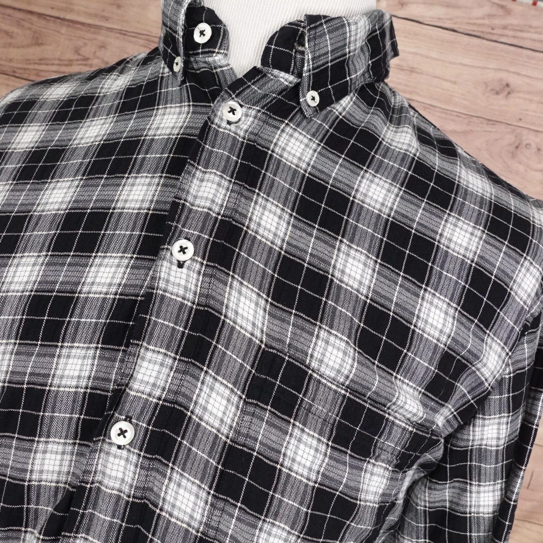 Billy Reid VINTAGE Billy Reid Shirt Mens L Black Plaid Long Sleeve Button-Up Standard Fit Size US L / EU 52-54 / 3 - 2 Thumbnail
