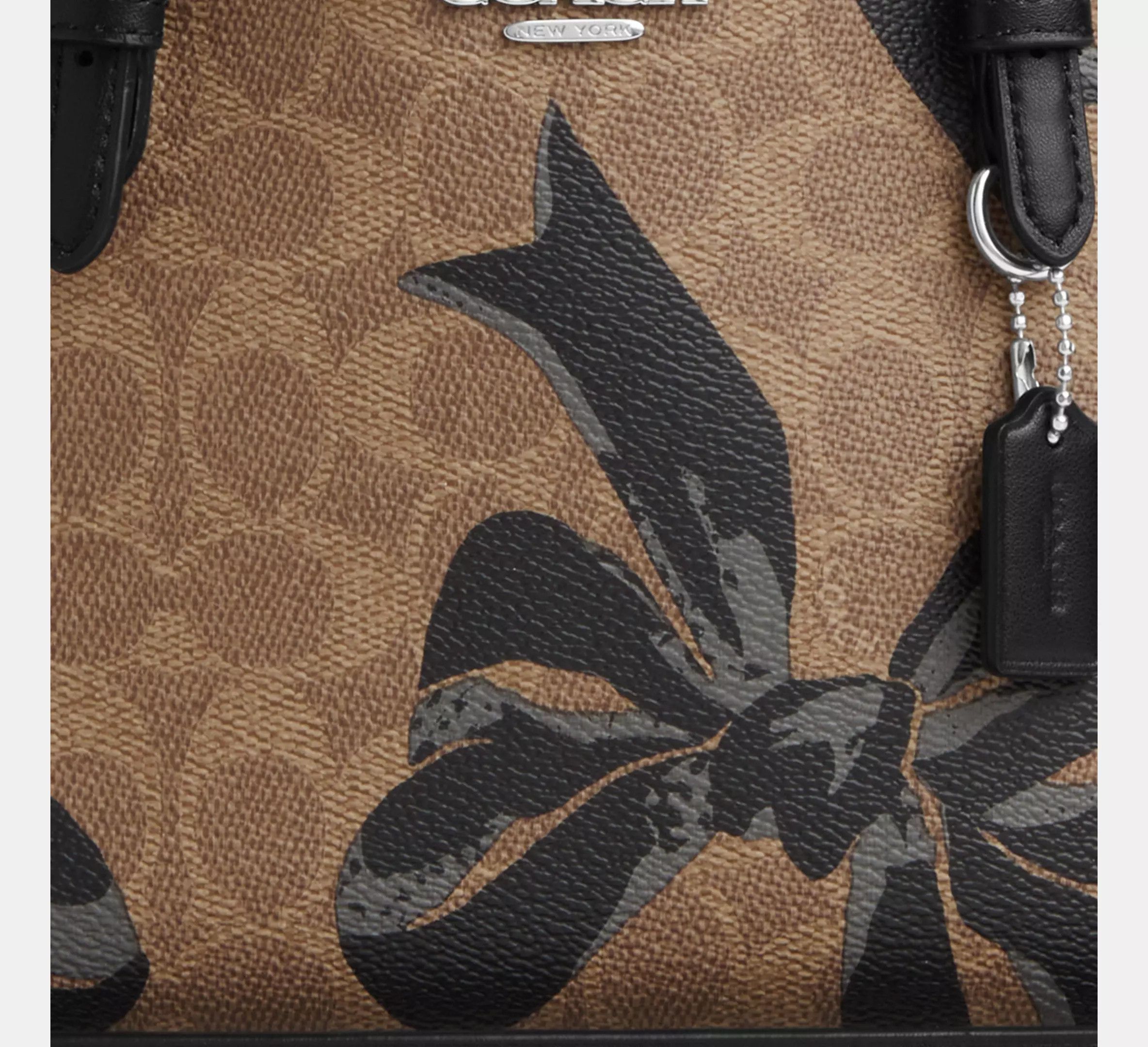 Coach Mollie Tote Bag 25 In Signature Canvas With Bow Print CZ767 Size ONE SIZE - 12 Thumbnail