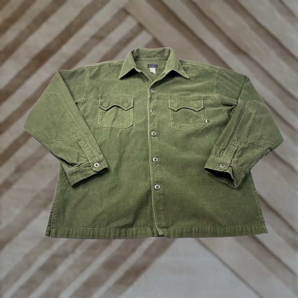 Patagonia Vintage Patagonia Rhythm Corduroy Jacket Western Shacket Coat Mens Large Green Size US L / EU 52-54 / 3 - 1 Thumbnail