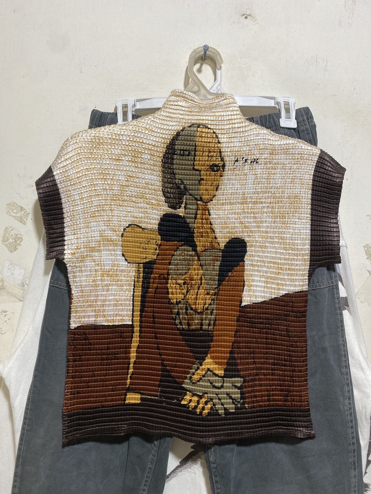 Paloma Picasso Vintage Picasso Crimped Print Blouse Top Pleated Size S / US 4 / IT 40 - 1 Thumbnail