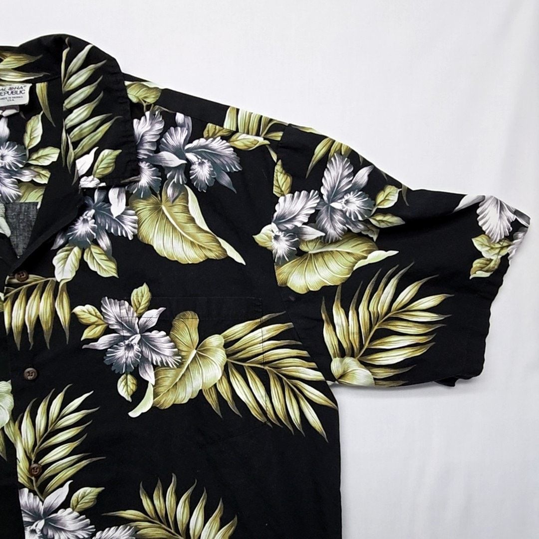 Other Vintage Aloha Republic Hawaiian Shirt Black Tropical Mens XL Size US XL / EU 56 / 4 - 3 Thumbnail