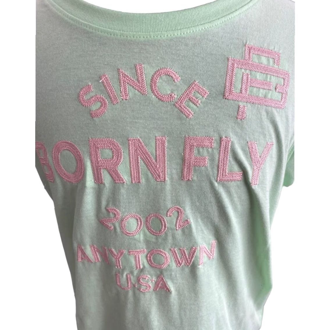Born Born Fly T-Shirt XL Men Crew Neck Short Sleeve Embroidered Logo Mint Green Pink Multicolor Cotton NWT Crew Neck Shirt Size US XL / EU 56 / 4 - 2 Thumbnail