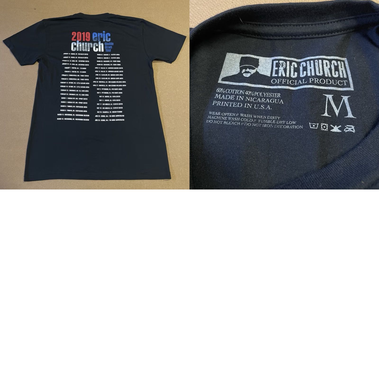 Doublet Eric Church Tour Shirt Mens Adult Medium Black 90s USA Double Down Concert T-Shirt Size US M / EU 48-50 / 2 - 8 Thumbnail