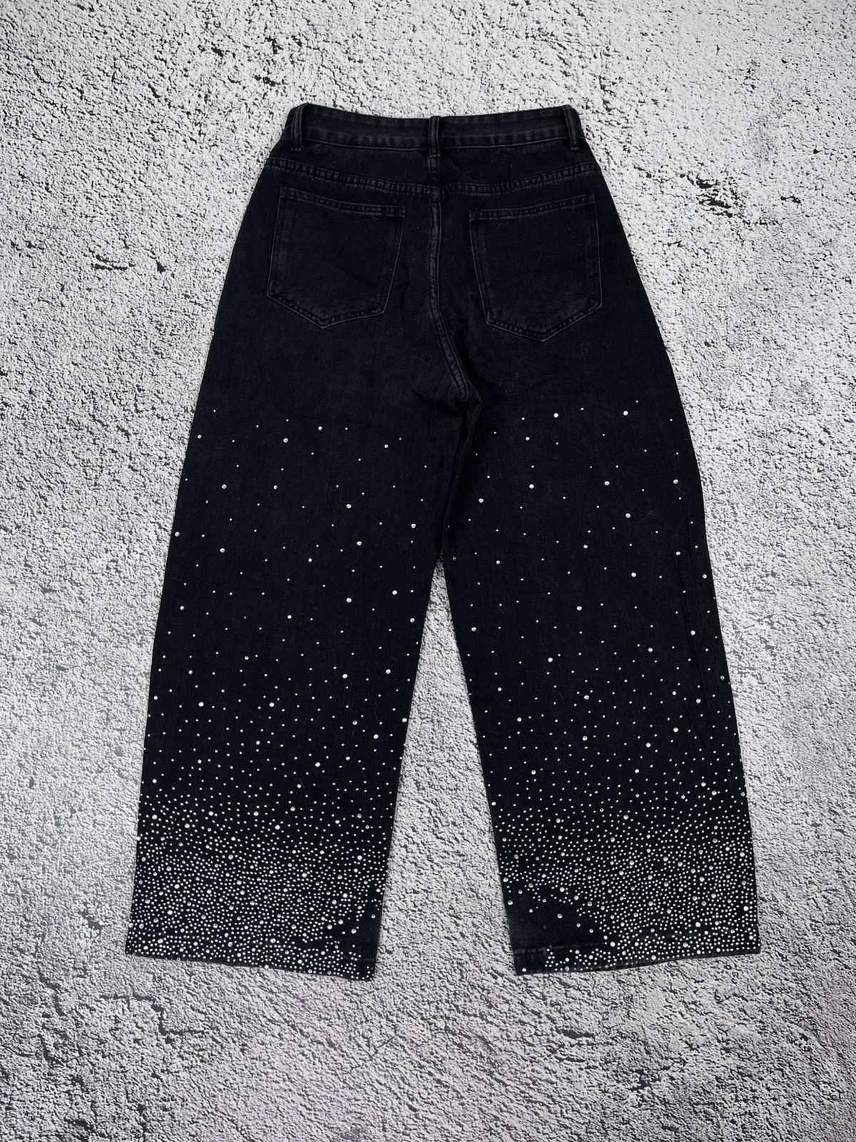 Japanese Brand Japanese Y2K Rhinestone Baggy Jeans Black Wide Leg Denim Size 30" / US 8 / IT 44 - 7 Thumbnail