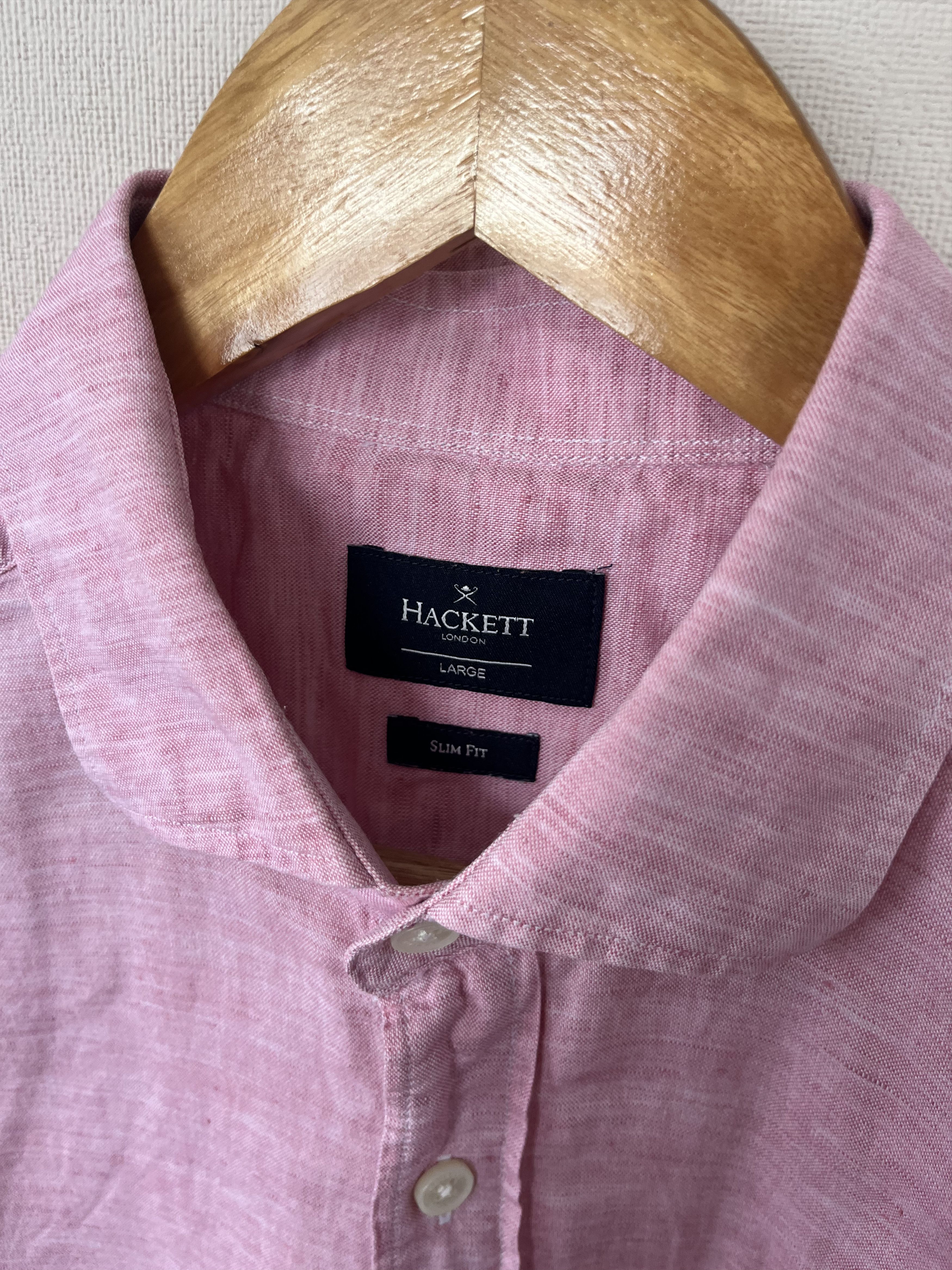 Hackett Hackett London Linen Cotton Slim Fit Shirt YARN DYD LN Size US L / EU 52-54 / 3 - 7 Thumbnail