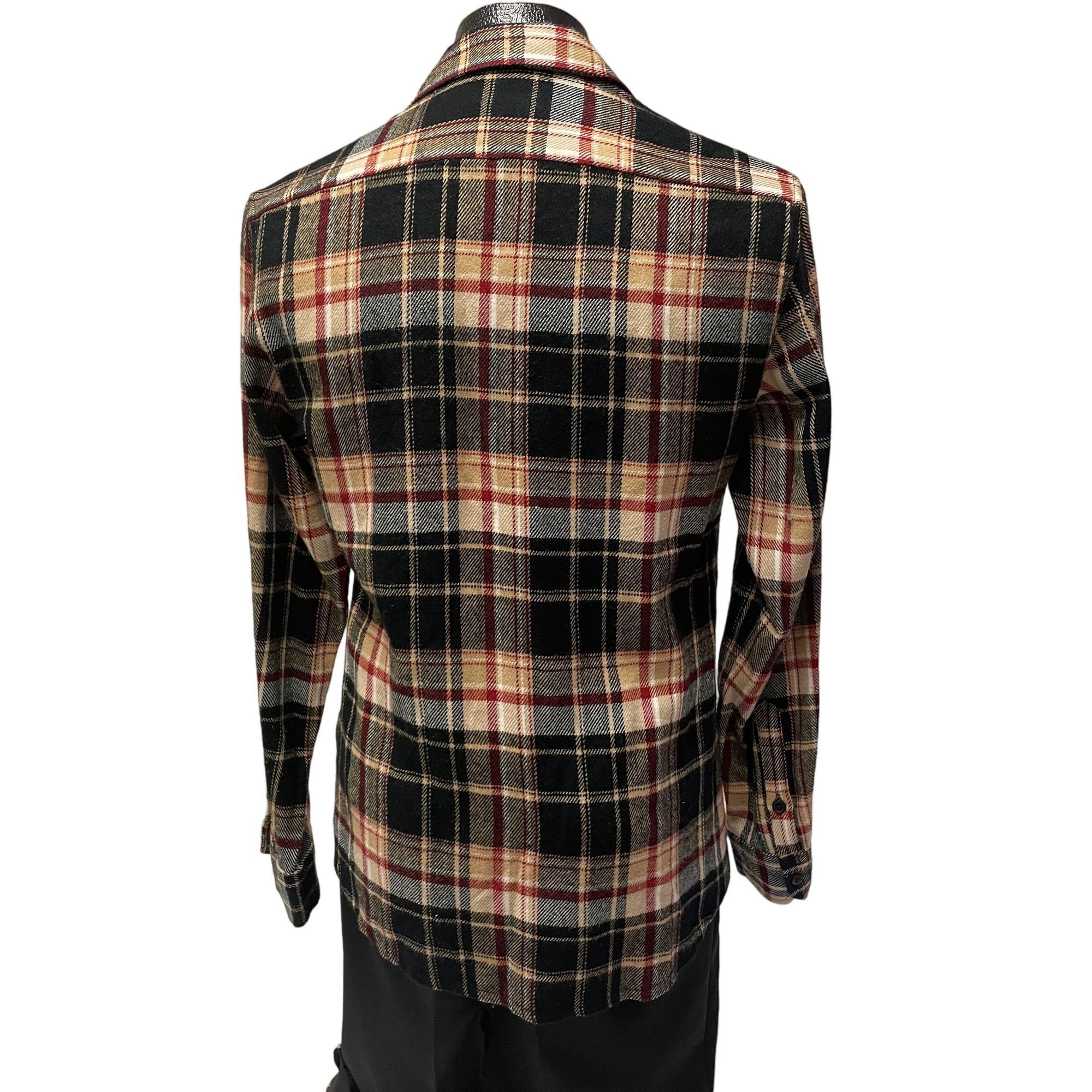 Other Vtg Bespoke Black SHADOW PLAID Hunting FLANNEL Shirt Size US M / EU 48-50 / 2 - 3 Thumbnail
