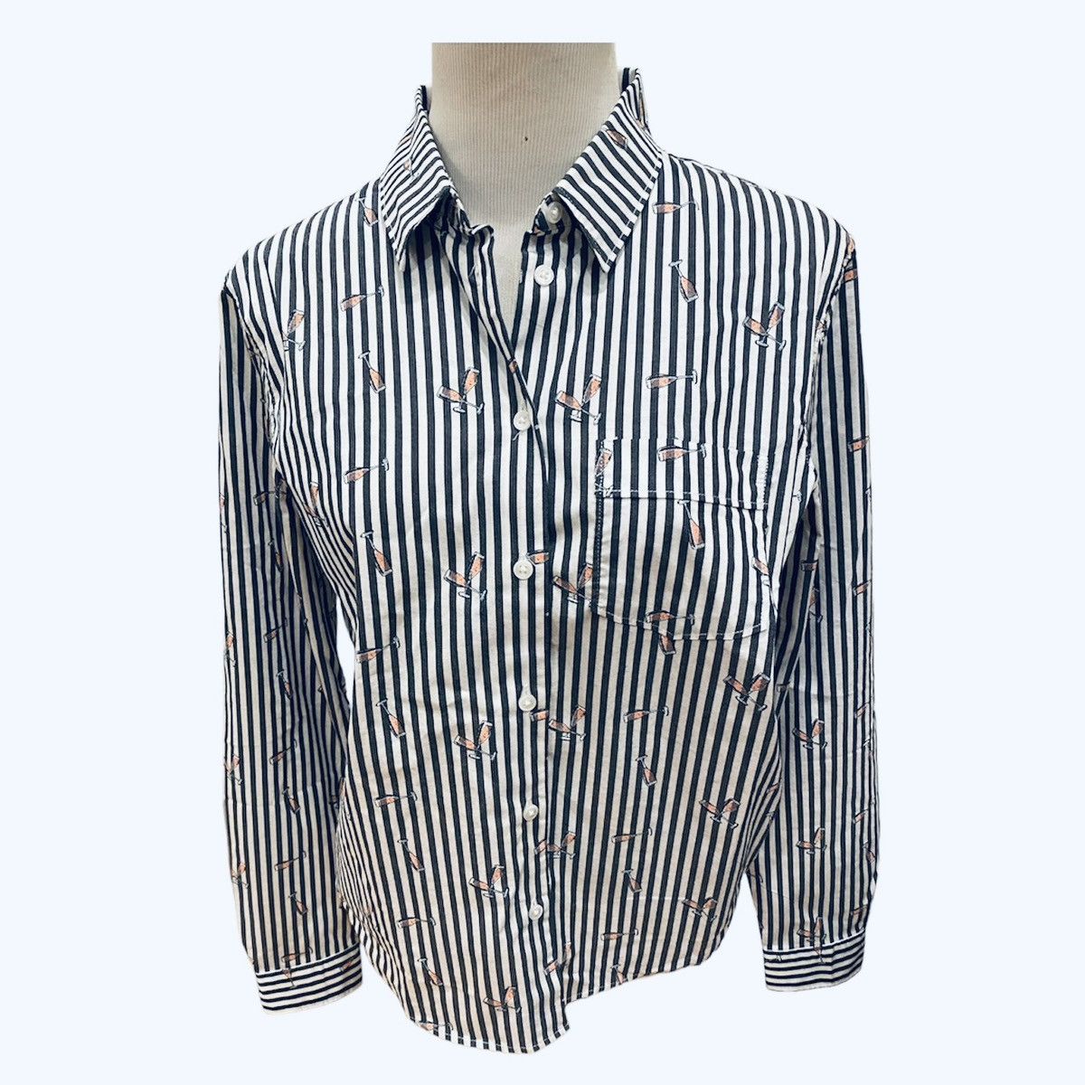 Banana Republic NWT Banana Republic Champagne Button Down Shirt Striped S Size S / US 4 / IT 40 - 2 Thumbnail