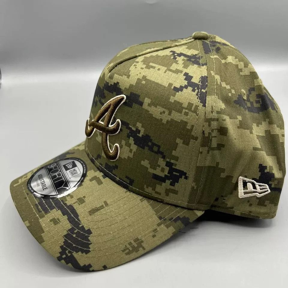 New Era Atlanta Braves Hat Men Camo 9Forty New Era Snap Back Cap Size ONE SIZE - 2 Thumbnail
