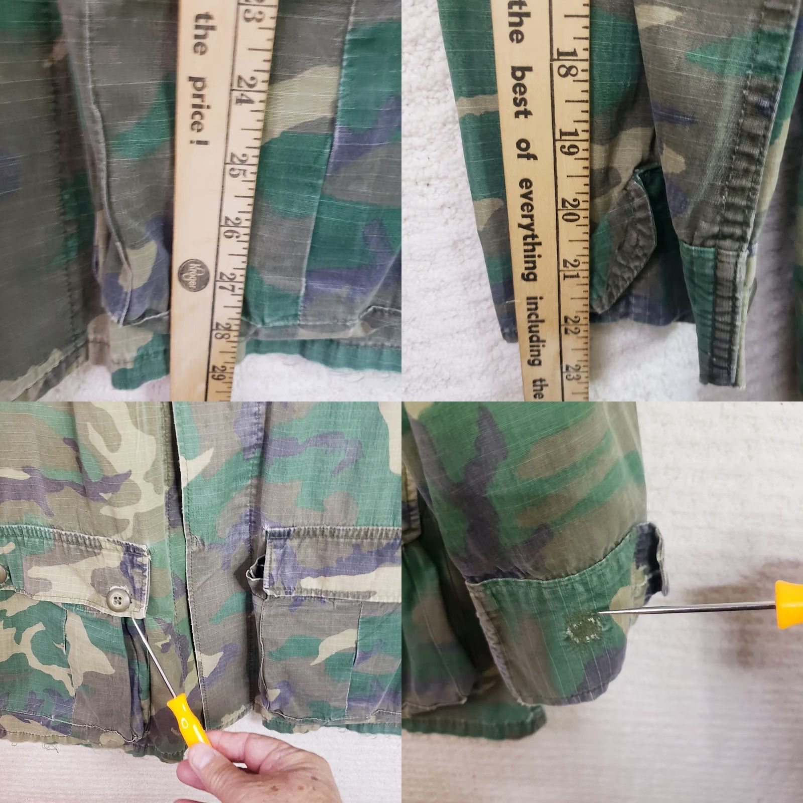 Vintage VINTAGE US Army Jacket Mens M Woodland Camo Combat Coat Hot Weather Ranger Patch Men Jacket Woodland Army Camo Green XS? Size US M / EU 48-50 / 2 - 10 Thumbnail