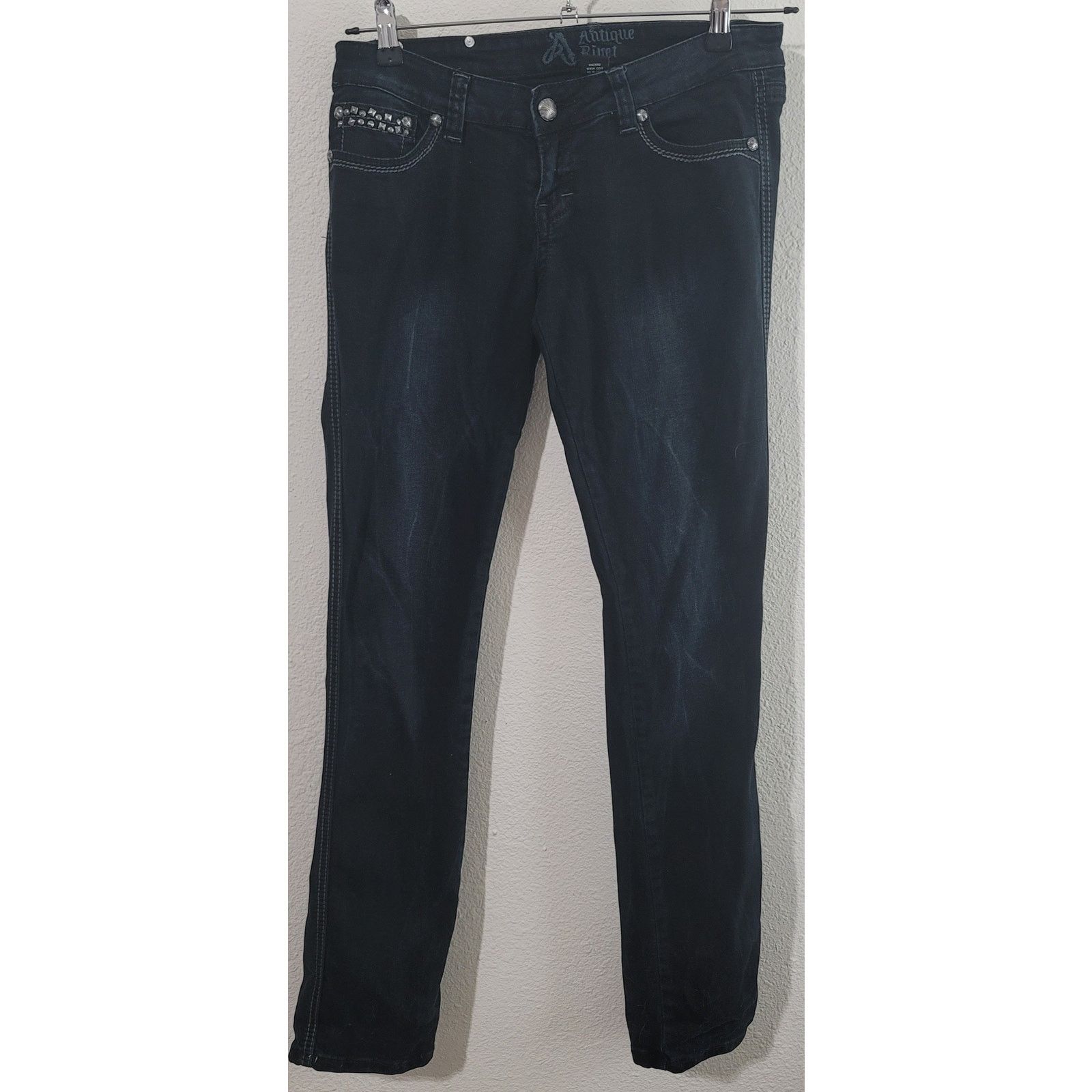 Other Antique Rivet Black Distressed Embellished Jeans 29 Size 32" / US 10 / IT 46 - 1 Thumbnail