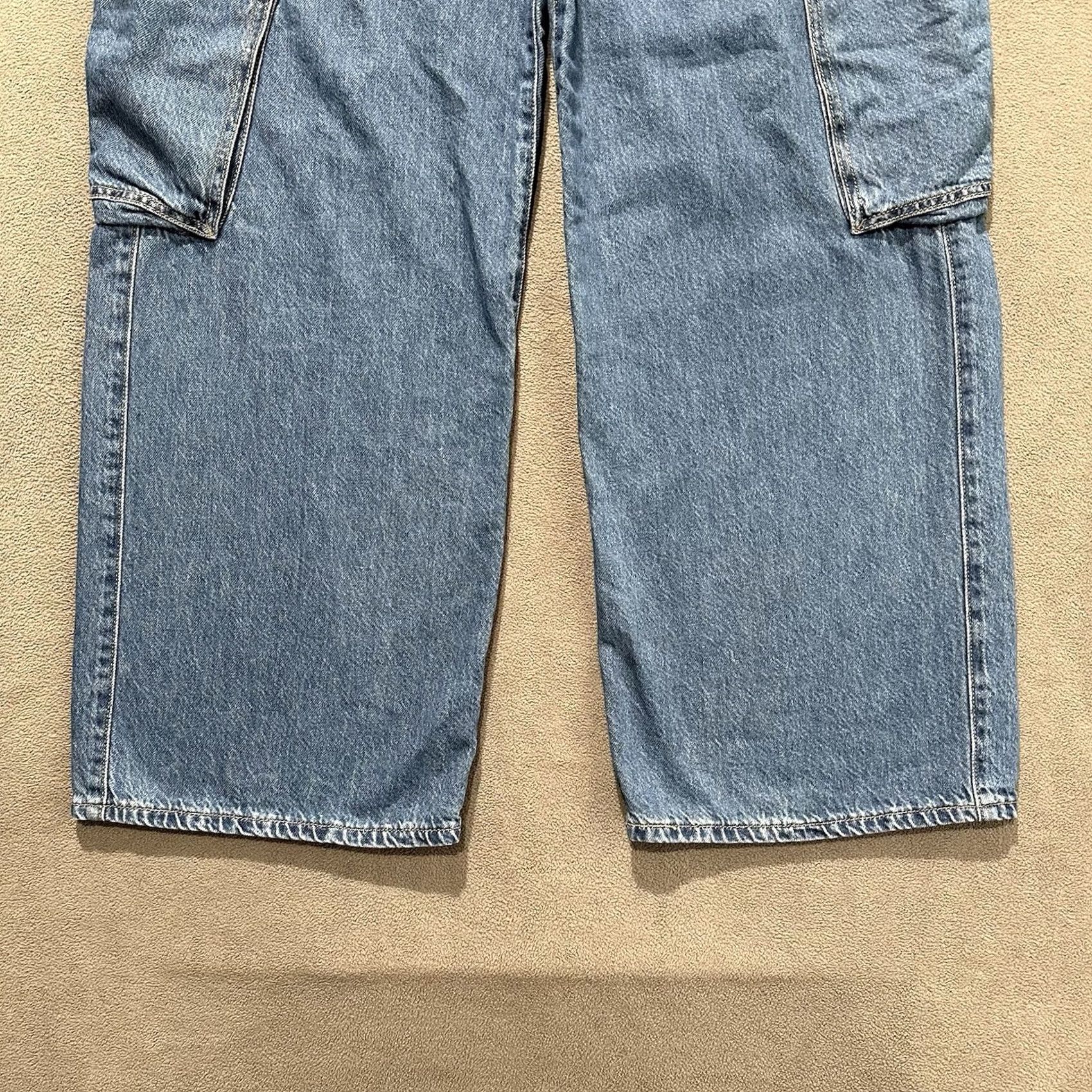 Levi's Levi's Jeans Womens 31 Blue Denim Cargo Pocket 90s Y2K Festival Relaxed Straight Mens Womens Girls Size 24" / US 00 / IT 34 - 6 Thumbnail