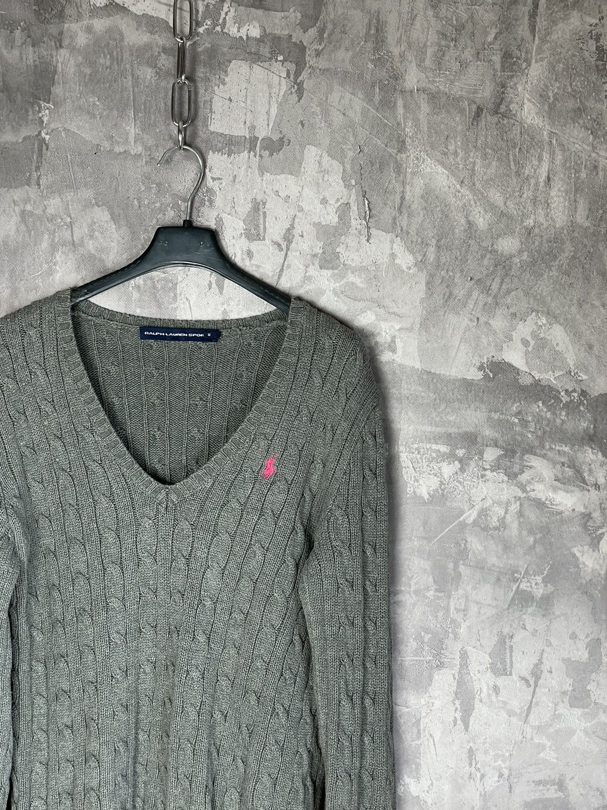 Polo Ralph Lauren × Ralph Lauren Vintage Ralph Lauren Cuble Knit V Neck Sweater Size M / US 6-8 / IT 42-44 - 4 Thumbnail