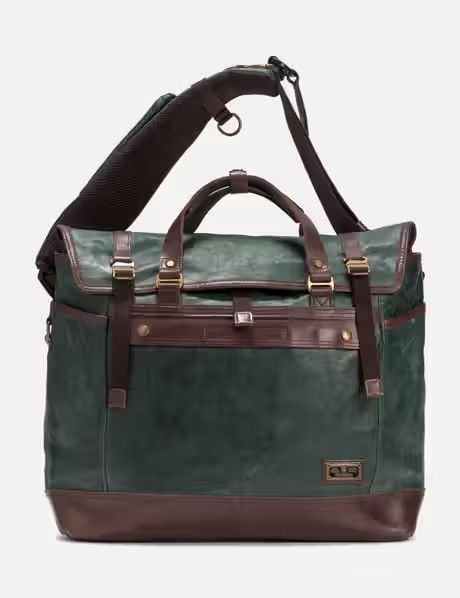 MasterPiece Master-Piece green/brown genuine leather messenger satchel Size ONE SIZE - 1 Thumbnail