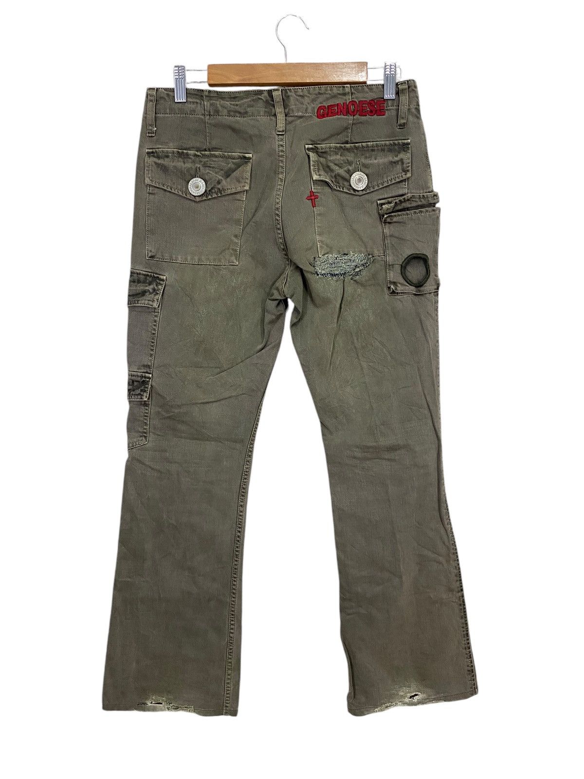 If Six Was Nine 🔥PUNK FASHION🔥Genoese flared pant multipocket distressed Size US 32 / EU 48 - 3 Thumbnail