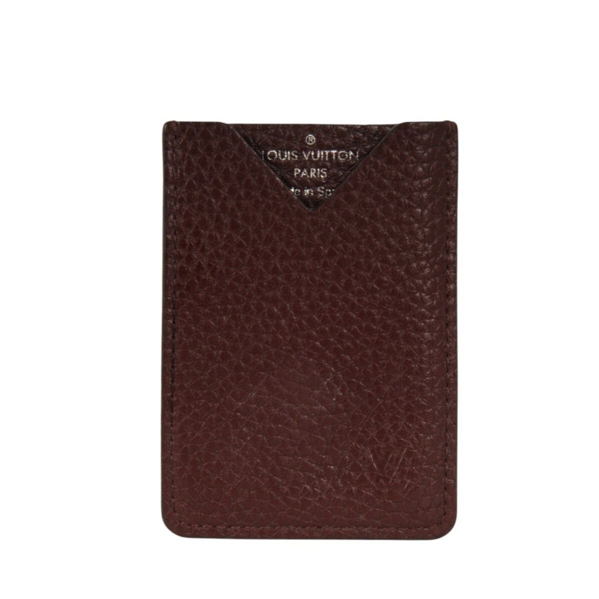Taurillon Card File Holder Bordeaux Red Leather
