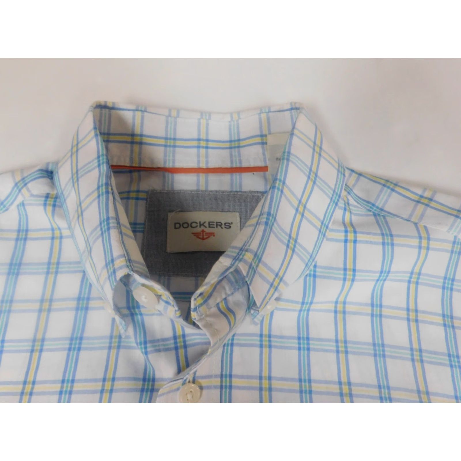 Dockers Dockers Shirt Short Sleeve Blue Plaid Button-Down Size US S / EU 44-46 / 1 - 4 Thumbnail