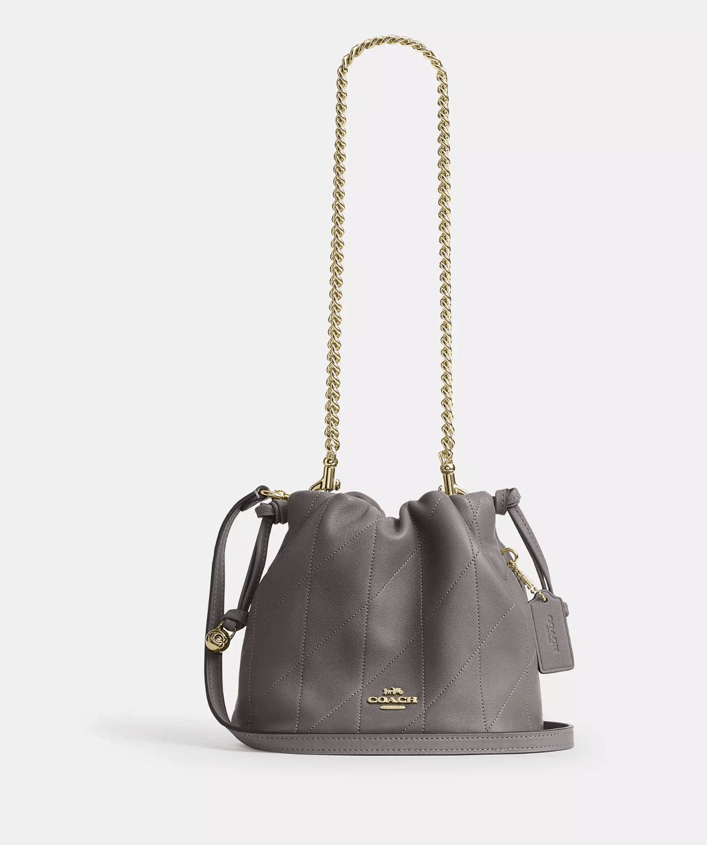 Coach Faye Mini Drawstring Bag With Quilting CDB69 Slate Size ONE SIZE - 10 Thumbnail