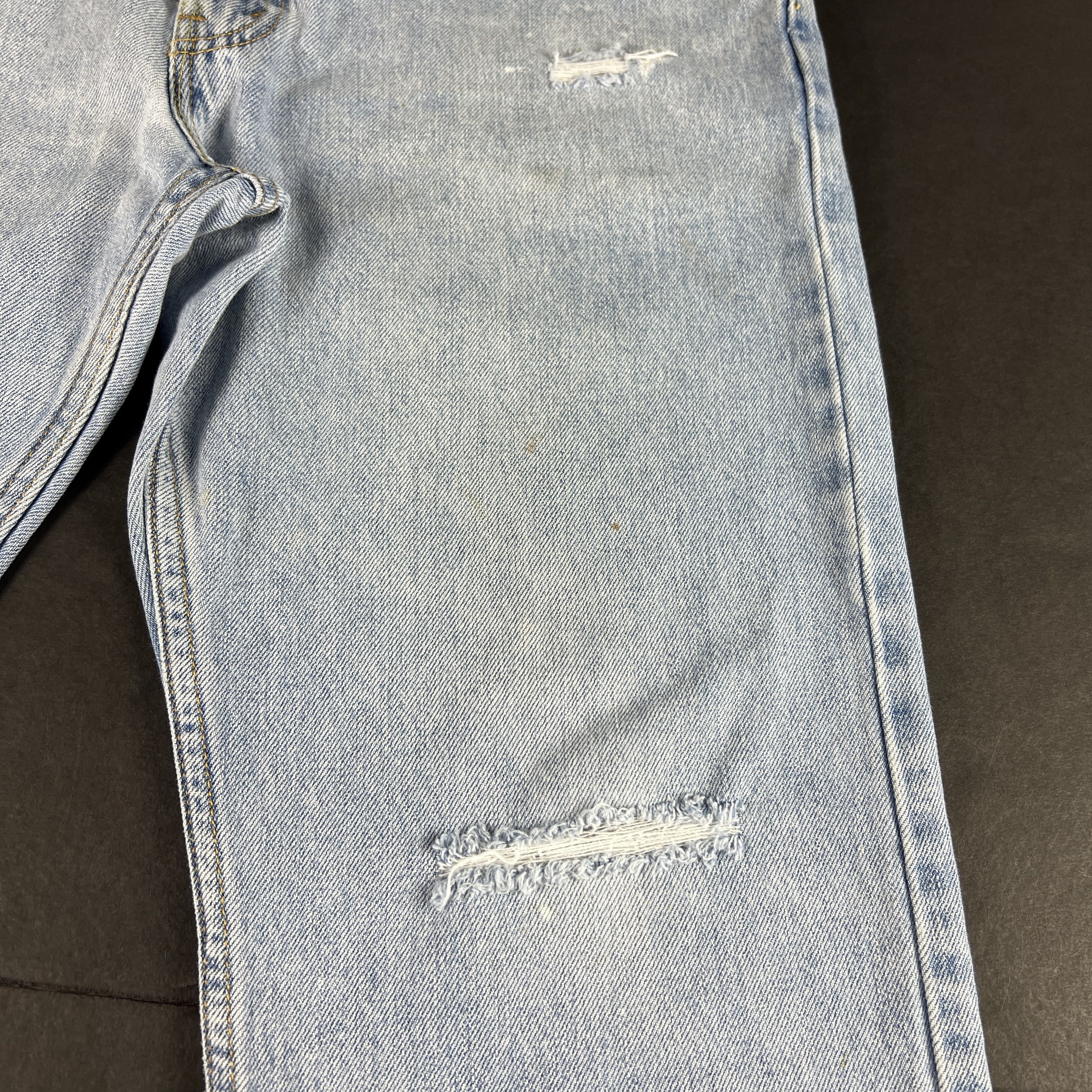 Levi's × Vintage Y2K Levi's Jeans 505 Straight Blue Faded Thrashed Denim Size US 36 / EU 52 - 5 Thumbnail
