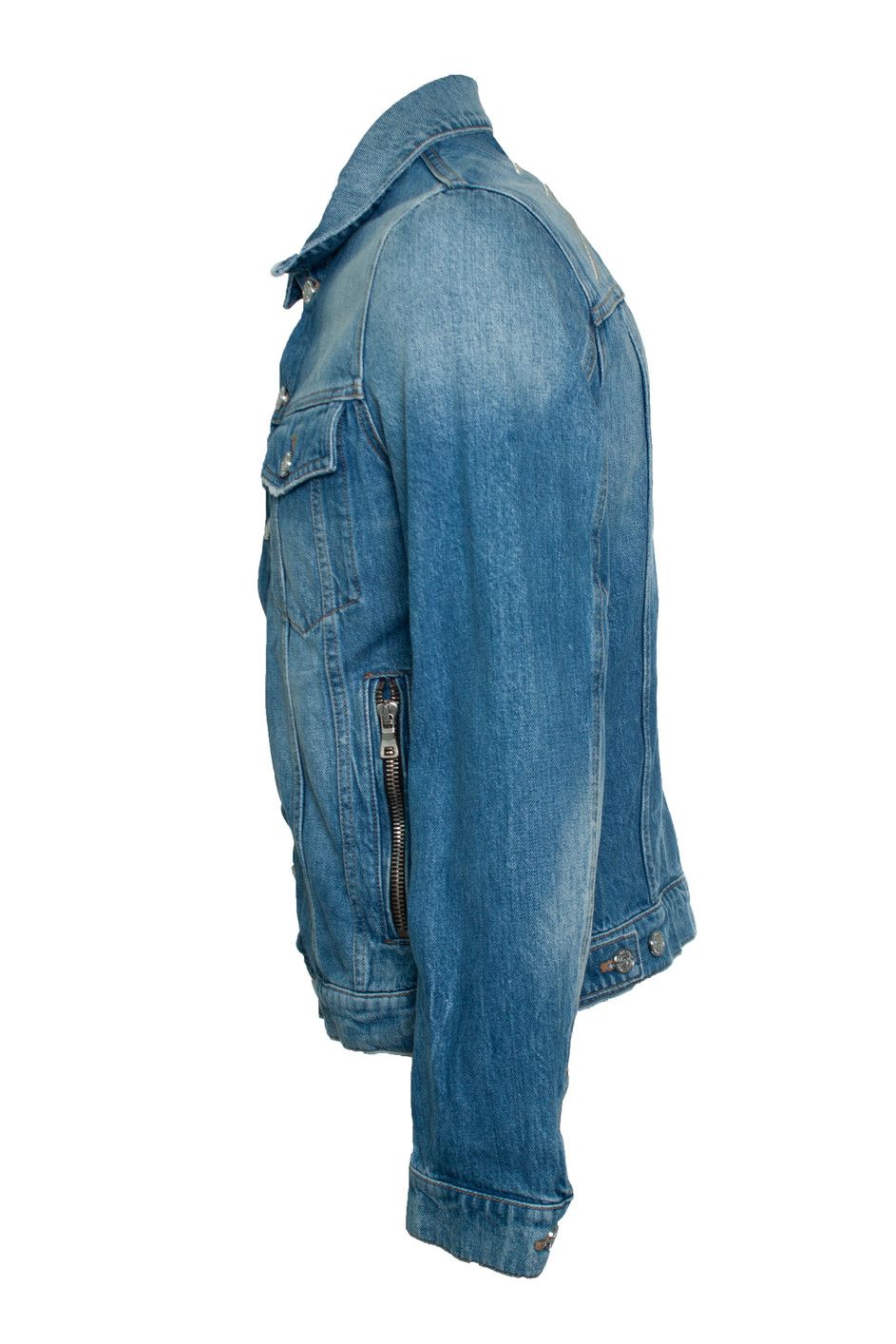 Balmain Balmain, Rockstar logo blue denim jacket Size US M / EU 48-50 / 2 - 4 Thumbnail