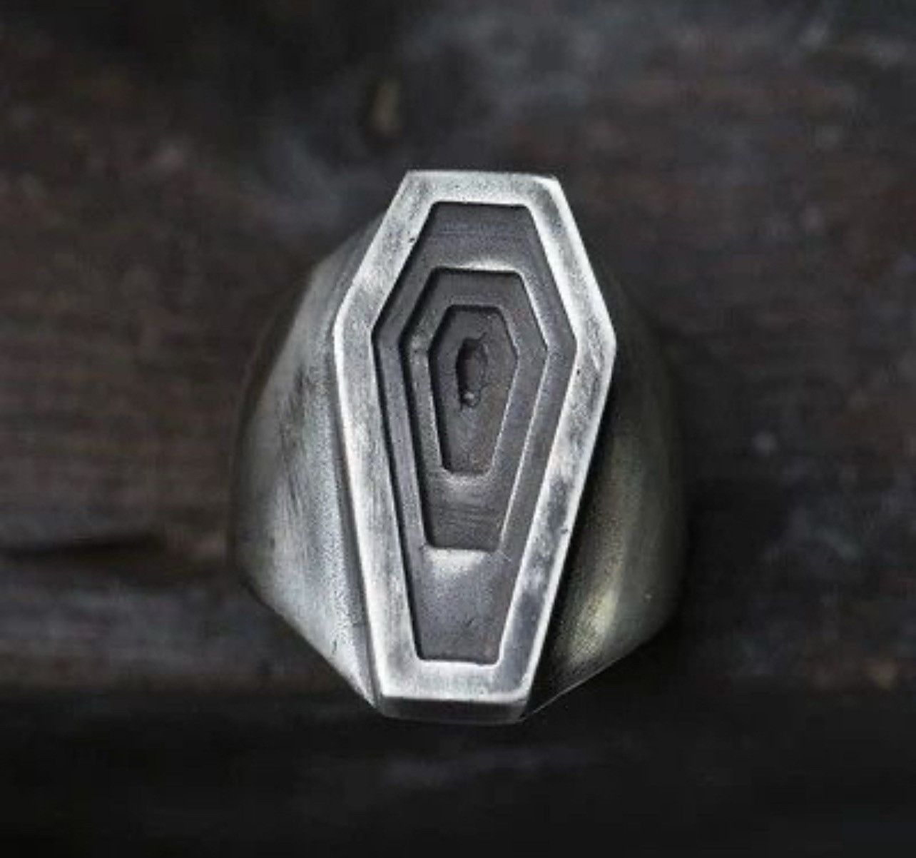Jewelry Stainless Steel Coffin Ring (size 7-13) Size ONE SIZE - 2 Thumbnail