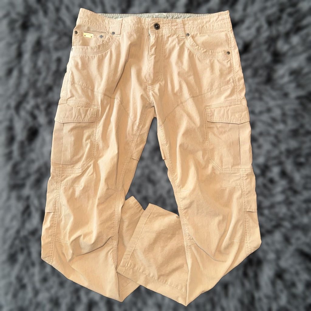 Vintage Kuhl Pants Mens 34x32 Beige Outdoor Hiking Vented Cargo Pants Size US 34 / EU 50 - 1 Thumbnail