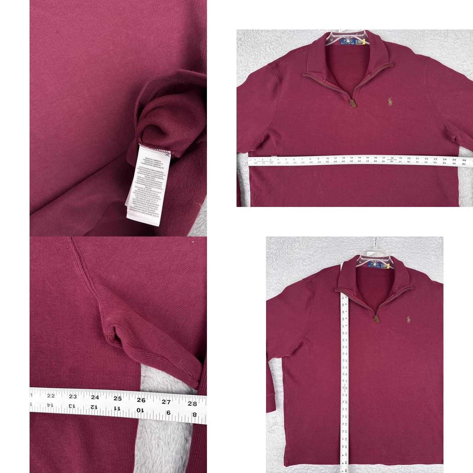 Polo Ralph Lauren Polo Ralph Lauren Polo Shirt Mens 2XL Red Cotton 1/4 Zip Mock Neck Logo Casual Size US XXL / EU 58 / 5 - 8 Thumbnail