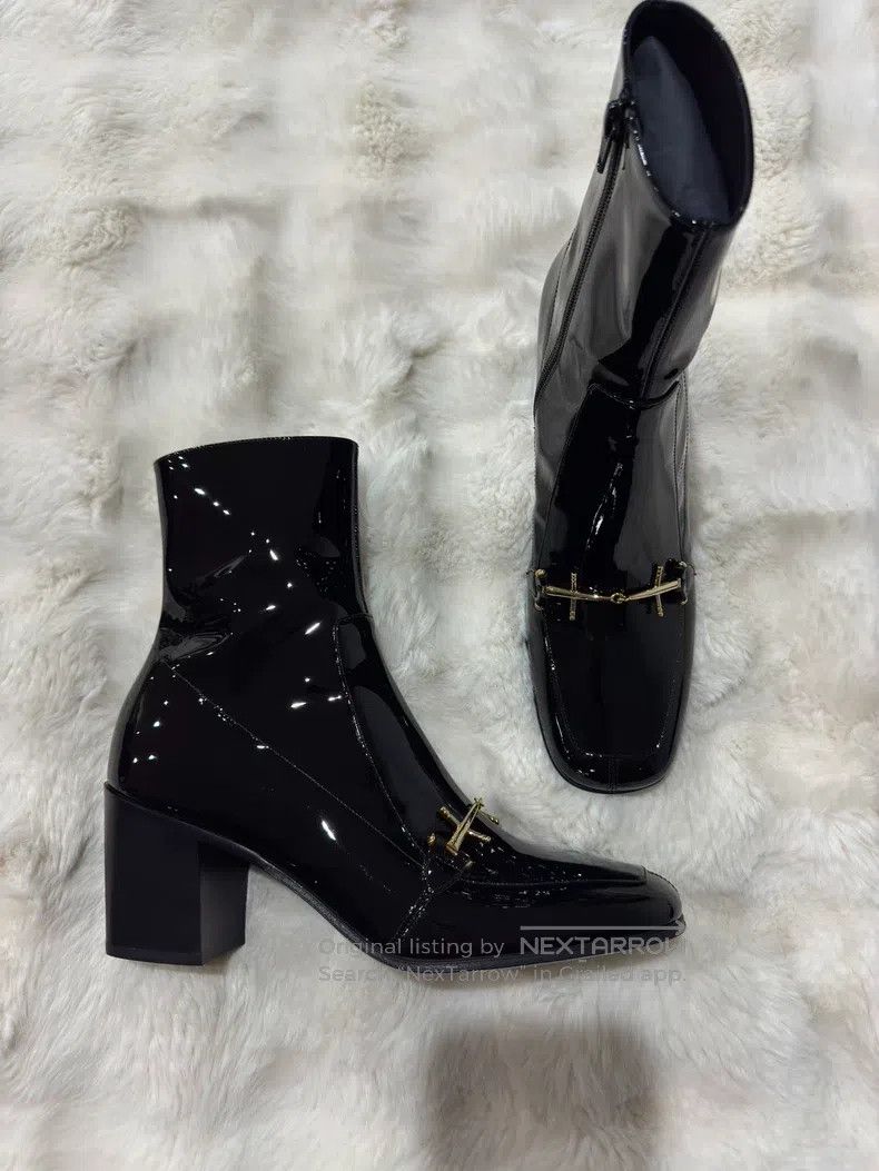Saint Laurent Paris Saint Laurent Paris Black and Gold Men's Boots Size US 8 / EU 41 - 1 Thumbnail