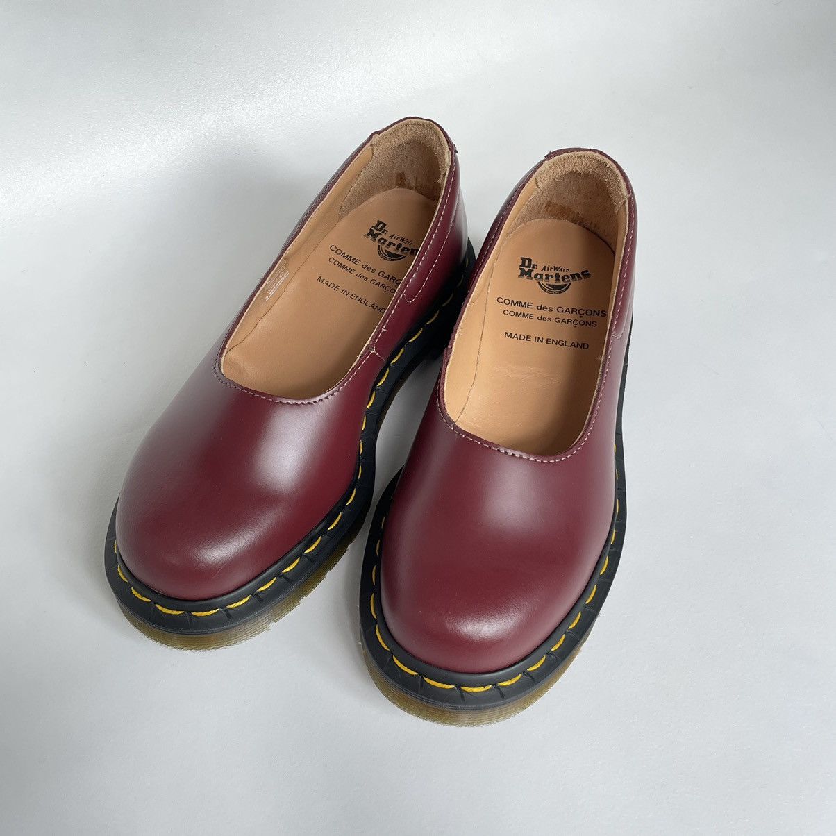 Comme des Garcons × Dr. Martens Cherry Red Leather ‘Mie Pump’ Shoes Size US 6 / IT 36 - 6 Thumbnail