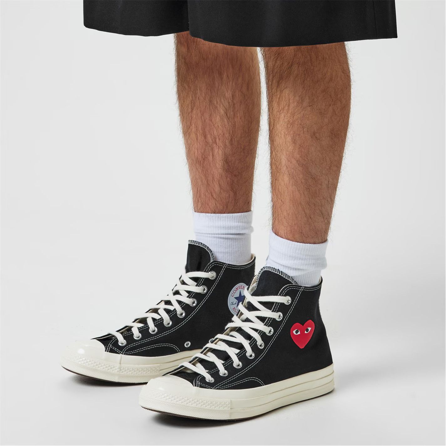 Comme des Garcons PLAY o1g2r1mq0426 Single Heart Chuck 70 High Top Trainers Black Size US 8.5 / EU 41-42 - 2 Thumbnail