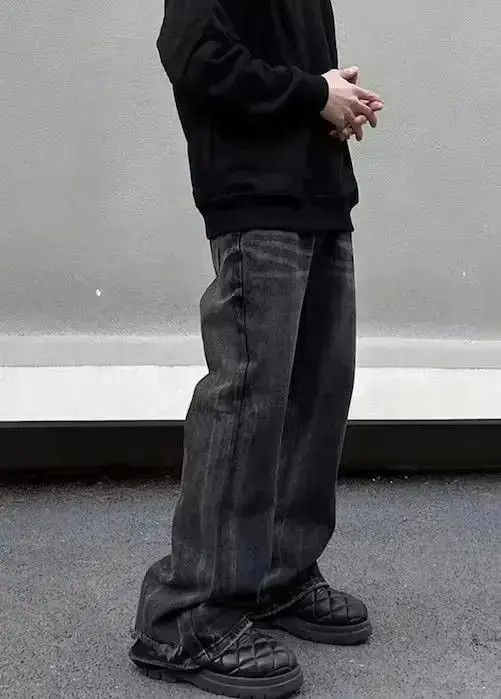 Japanese Brand Washed Carpenter Black Stack Jeans Size US 30 / EU 46 - 2 Thumbnail
