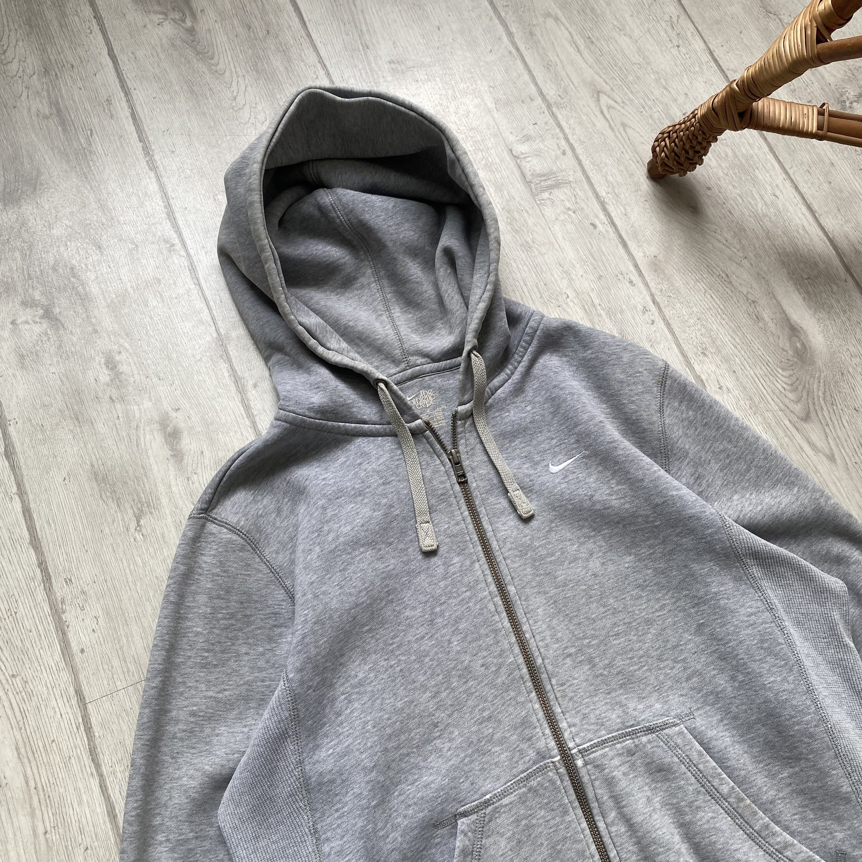 Nike 🦏 Trashed Nike Zip Hoodie Vintage mini Swoosh Worker style Size US S / EU 44-46 / 1 - 4 Thumbnail