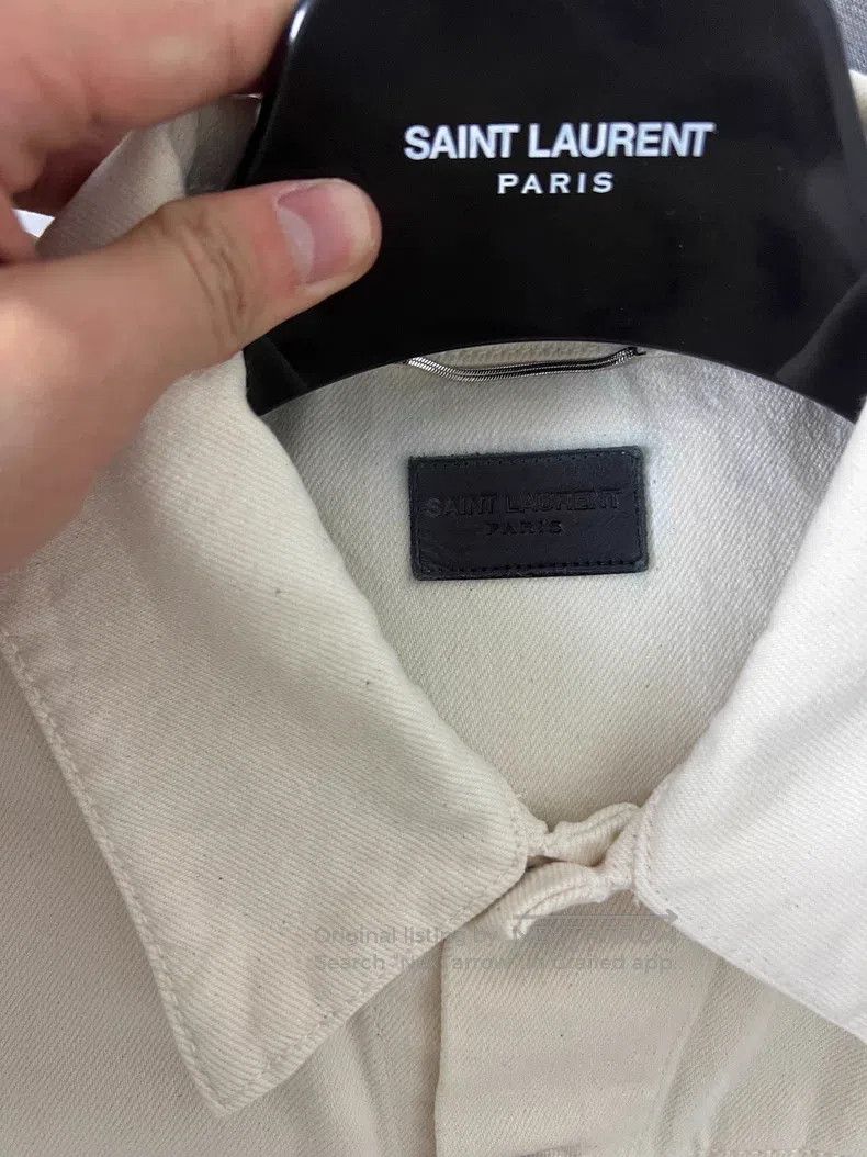 Saint Laurent Paris Saint Laurent Paris Beige Basic Denim Jacket Size US M / EU 48-50 / 2 - 3 Thumbnail