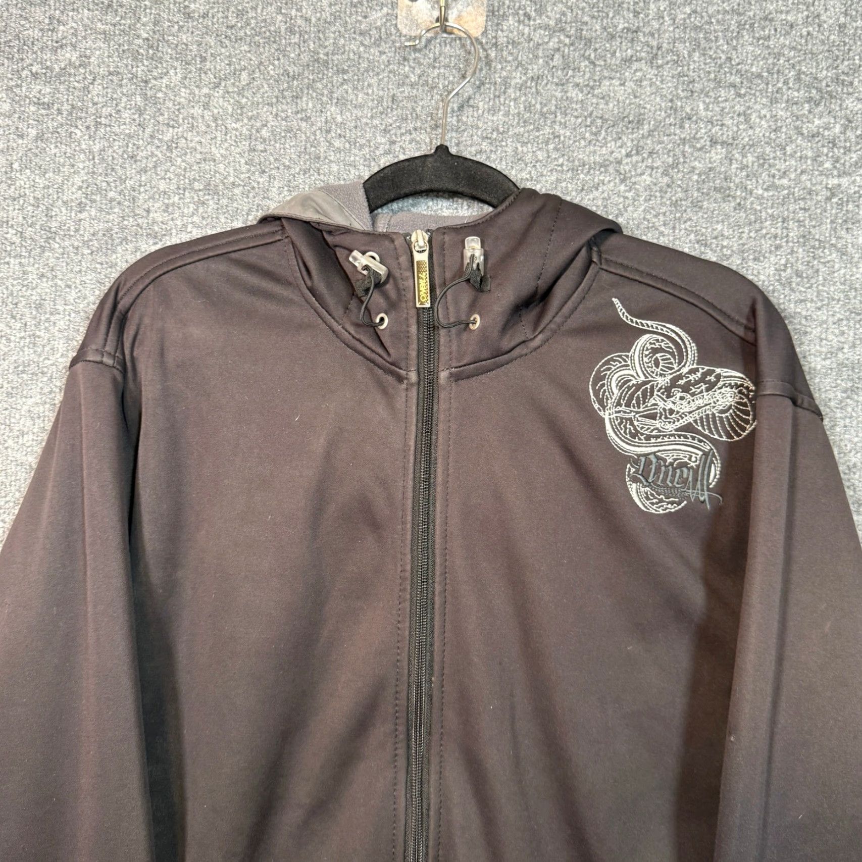O'Neill VINTAGE O'Neill Hoodie Mens Large Black Gray Y2K Zip Logo Surf Skate Full Zip Pockets Hooded Size US L / EU 52-54 / 3 - 4 Thumbnail