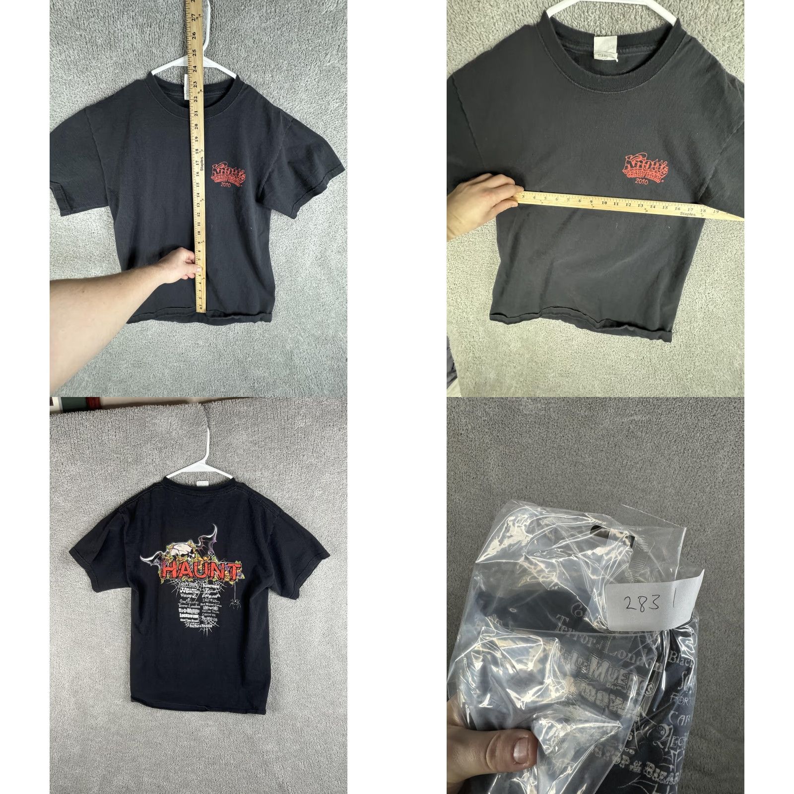 Delta VINTAGE Knotts Scary Farm Haunt Shirt Mens M Black 2010 Halloween Horror Theme Park Shirt Mens Black M Size US M / EU 48-50 / 2 - 8 Thumbnail