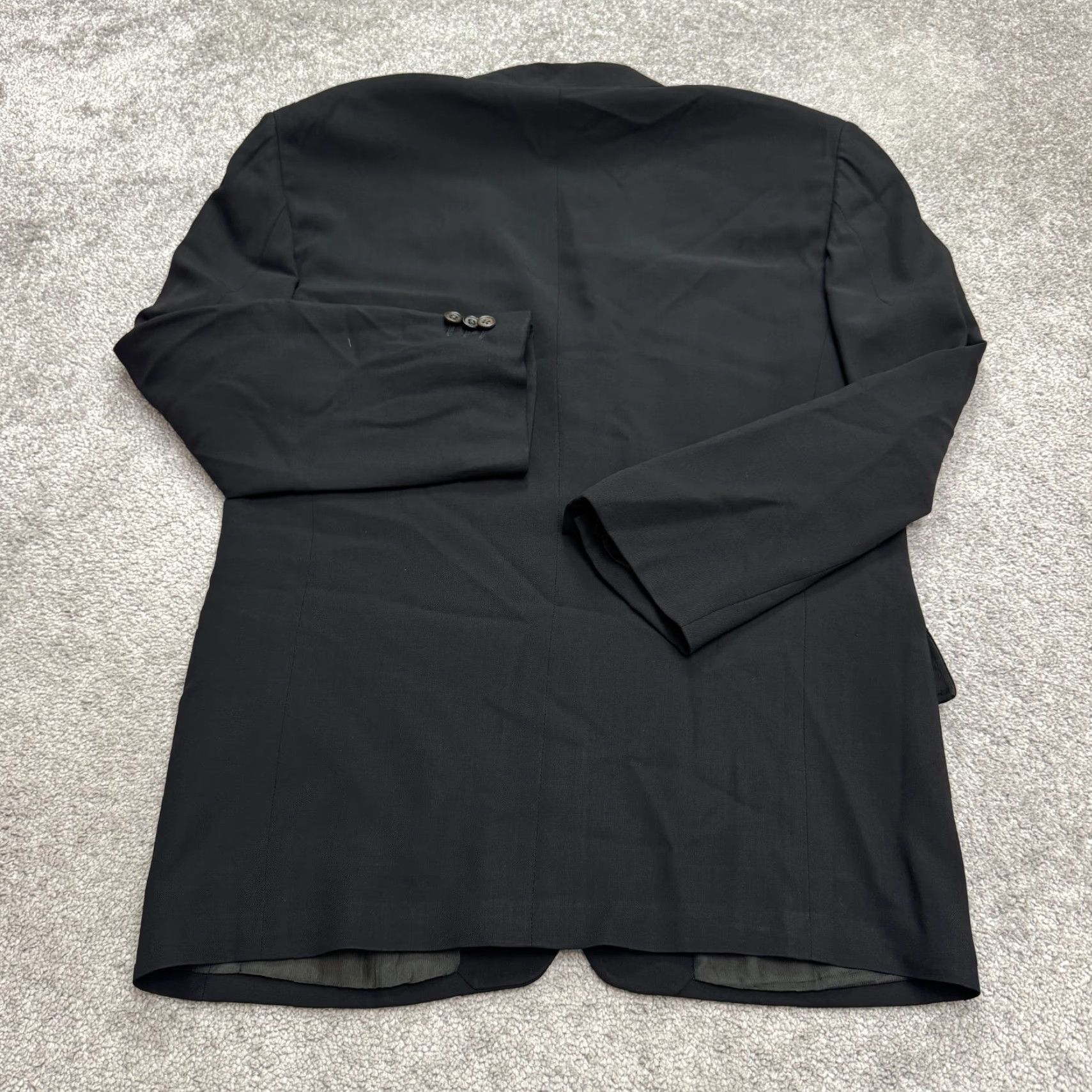 Ermenegildo Zegna VINTAGE Ermenegildo Zegna Blazer Jacket Mens 90s Wool Solid Black Single-Breasted 3-Button Size 40R - 2 Thumbnail