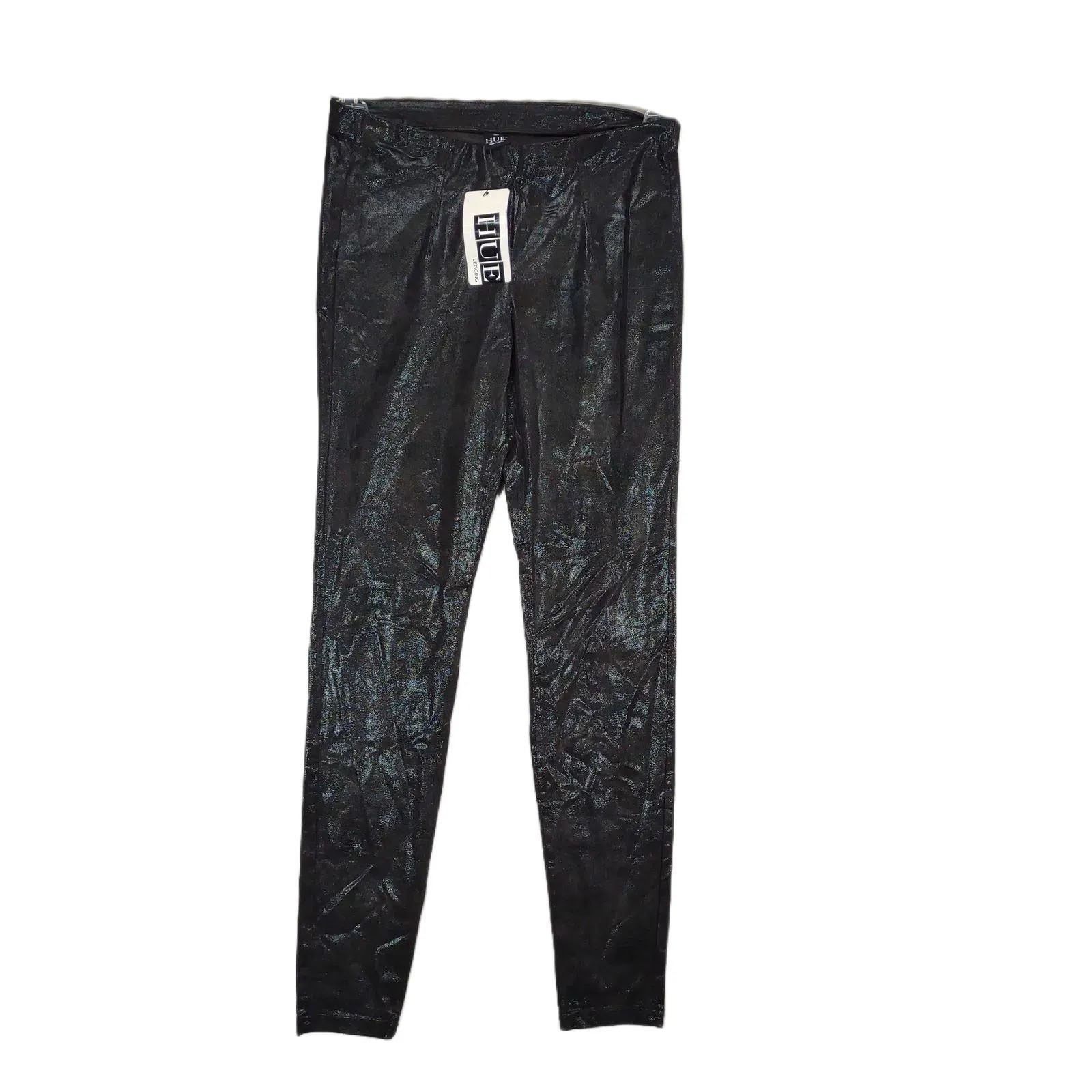 Other NWT Hue Women's S Shimmer Microsuede Black Leggings Size 28" / US 6 / IT 42 - 1 Thumbnail