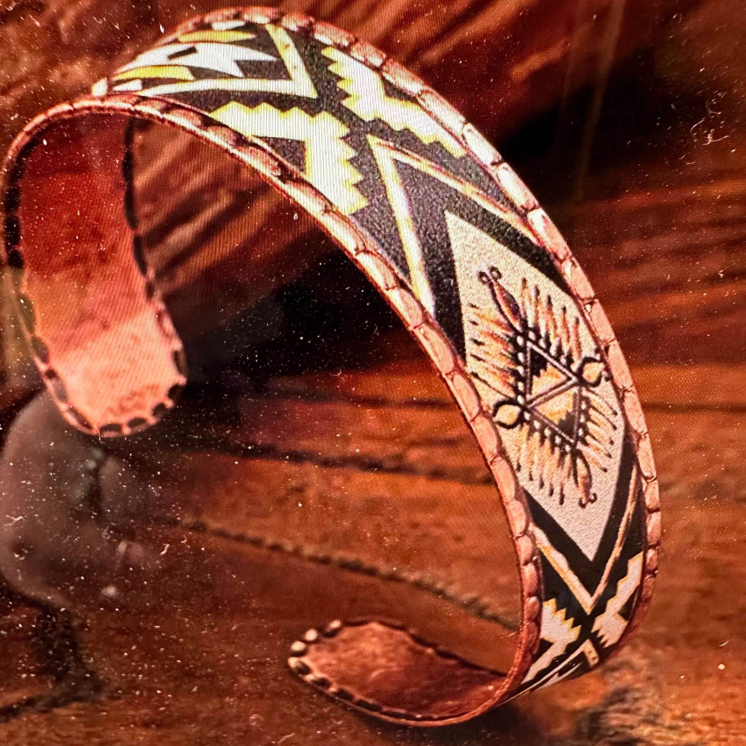 Other Handmade Boho Native American Navajo Copper Narrow Cuff Brac Size ONE SIZE - 2 Thumbnail