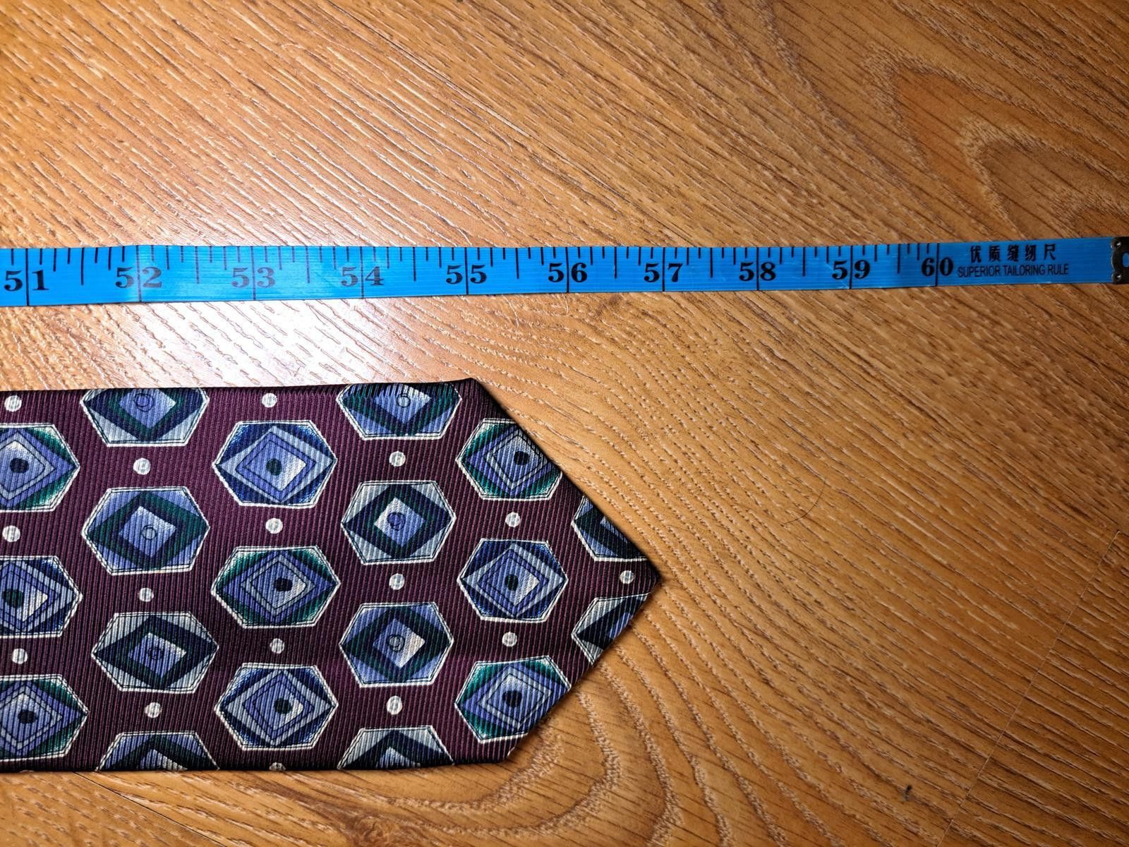 Robert Talbott HANDMADE Robert Talbott Silk Tie Mens Burgundy Geometric Size ONE SIZE - 8 Thumbnail