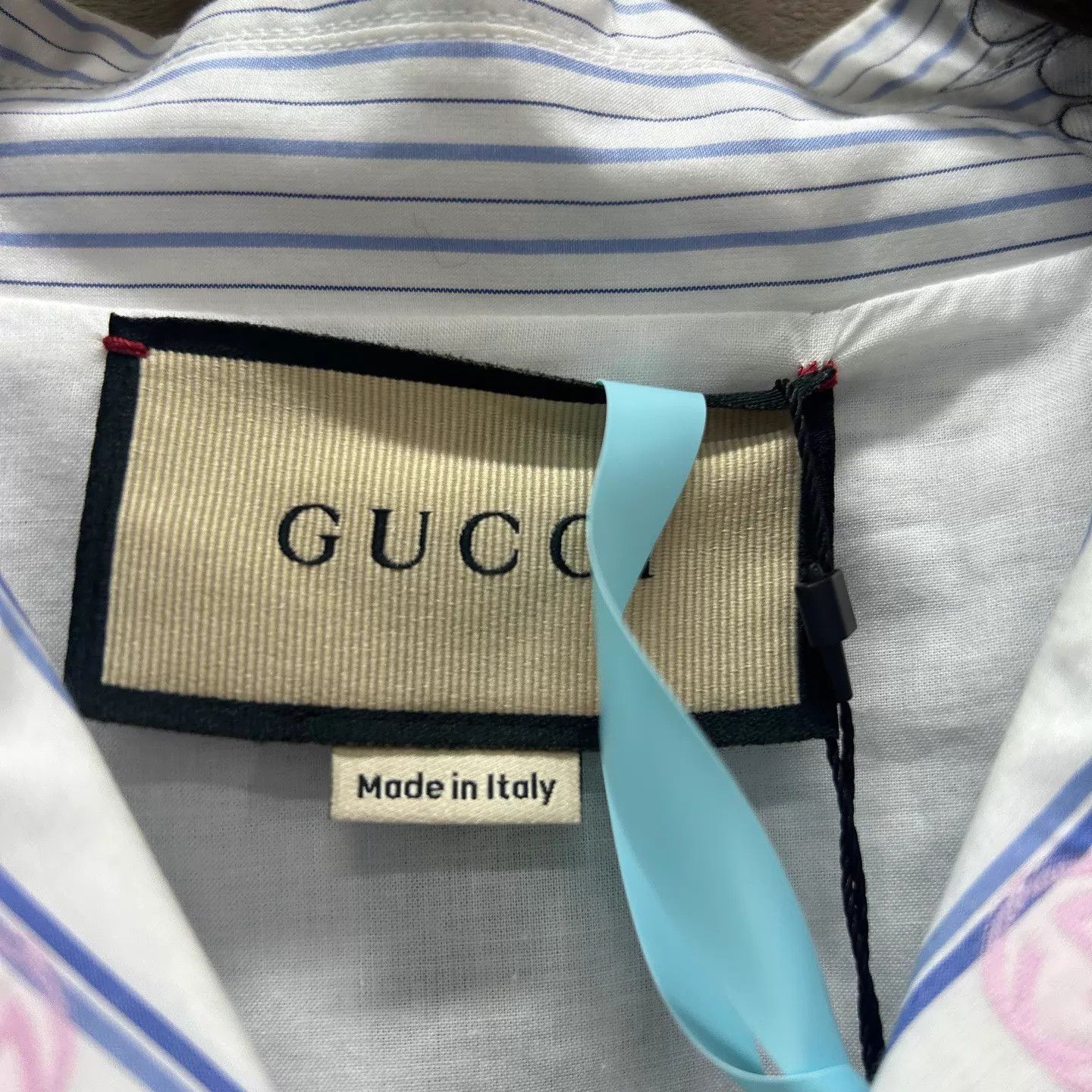Gucci Gucci SS24 Light Blue Striped Daisy GG Lapel Short Shirt 42 Size M / US 6-8 / IT 42-44 - 3 Thumbnail