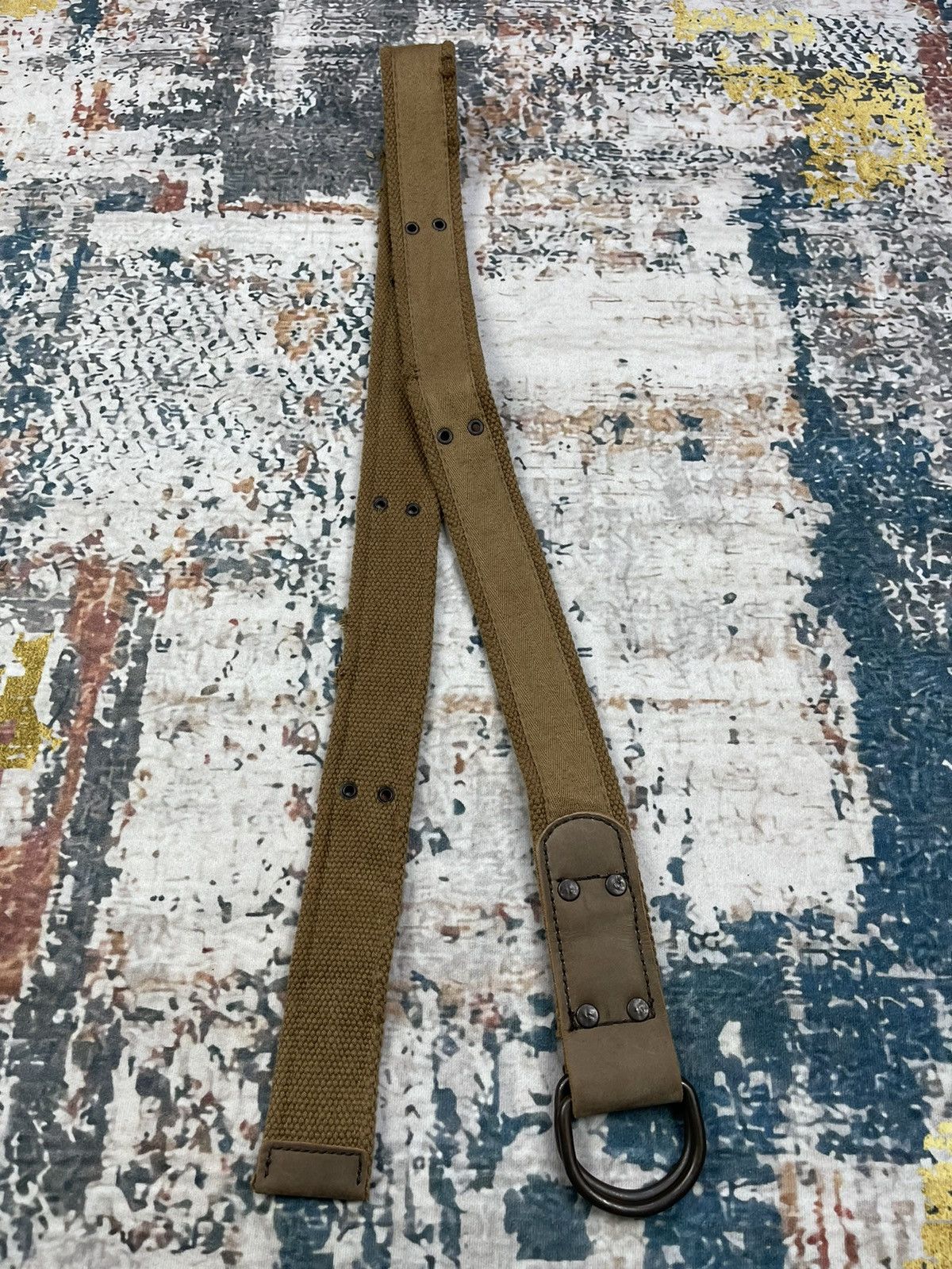 Hypebeast Vintage Leather Cotton Studded Waist Belt Size 32 - 5 Thumbnail