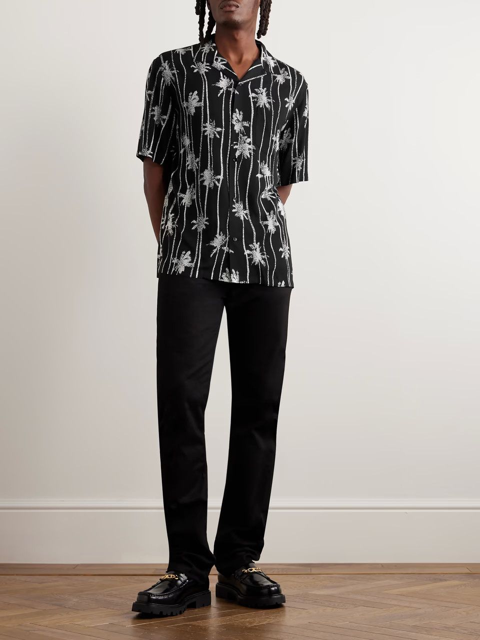 Celine o1bcso1str0824 Hawaiian Shirt in Black White Size US XL / EU 56 / 4 - 2 Thumbnail
