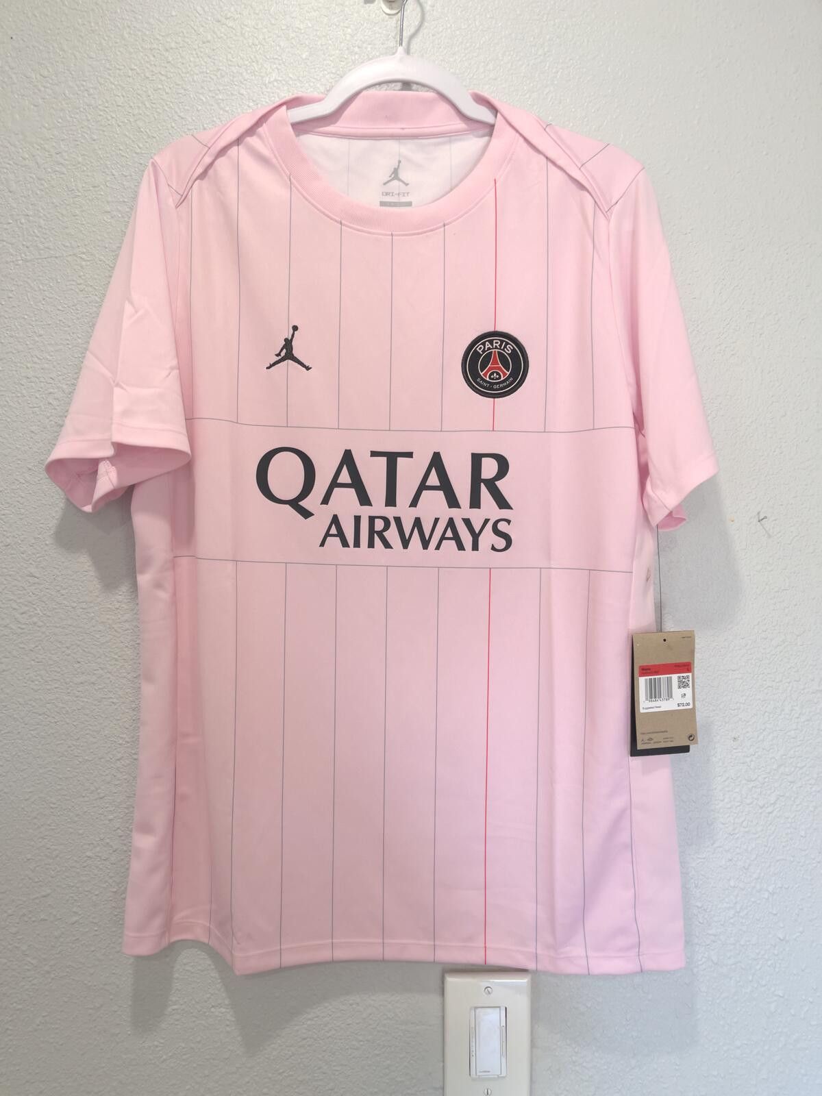 Jordan Brand Jordan x PSG Pink Men's Soccer Jersey Size Large Size US L / EU 52-54 / 3 - 1 Thumbnail