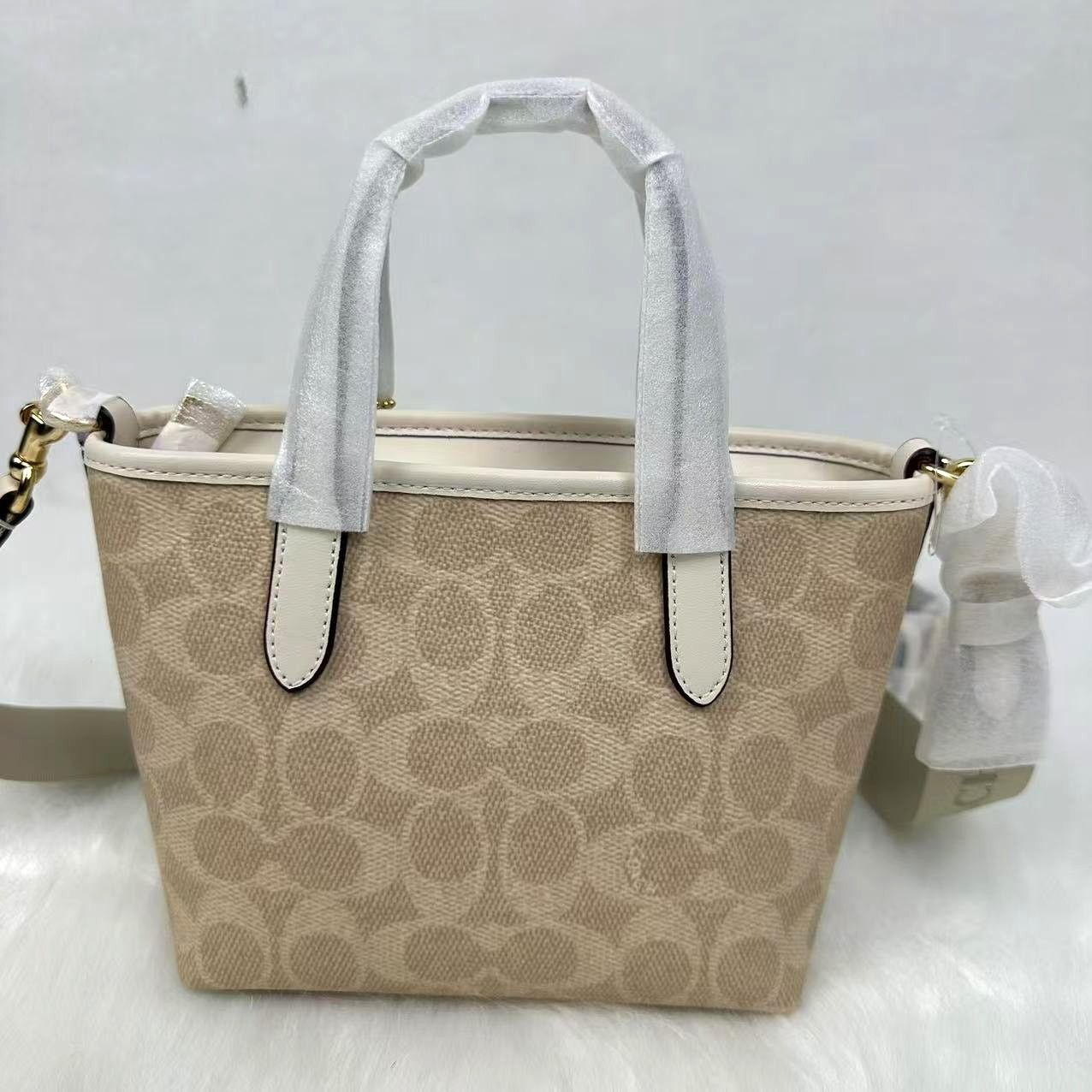 Coach Coach City Mini Tote Bag In Signature Canvas IN Sand CW032 Size ONE SIZE - 2 Thumbnail