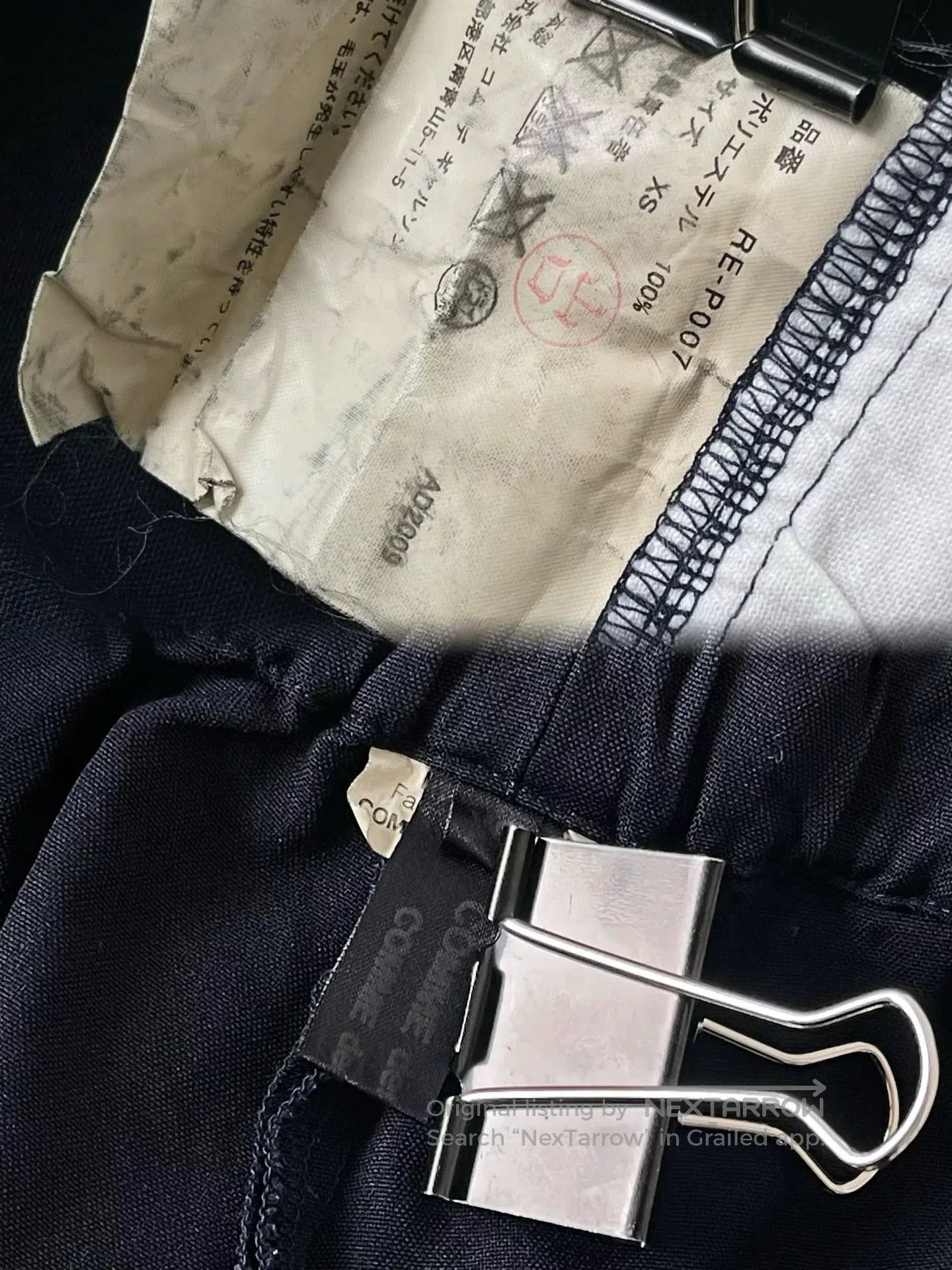 Comme des Garcons ComCom Navy Blue Wide-Leg Cropped Pants. Size 22" - 6 Thumbnail