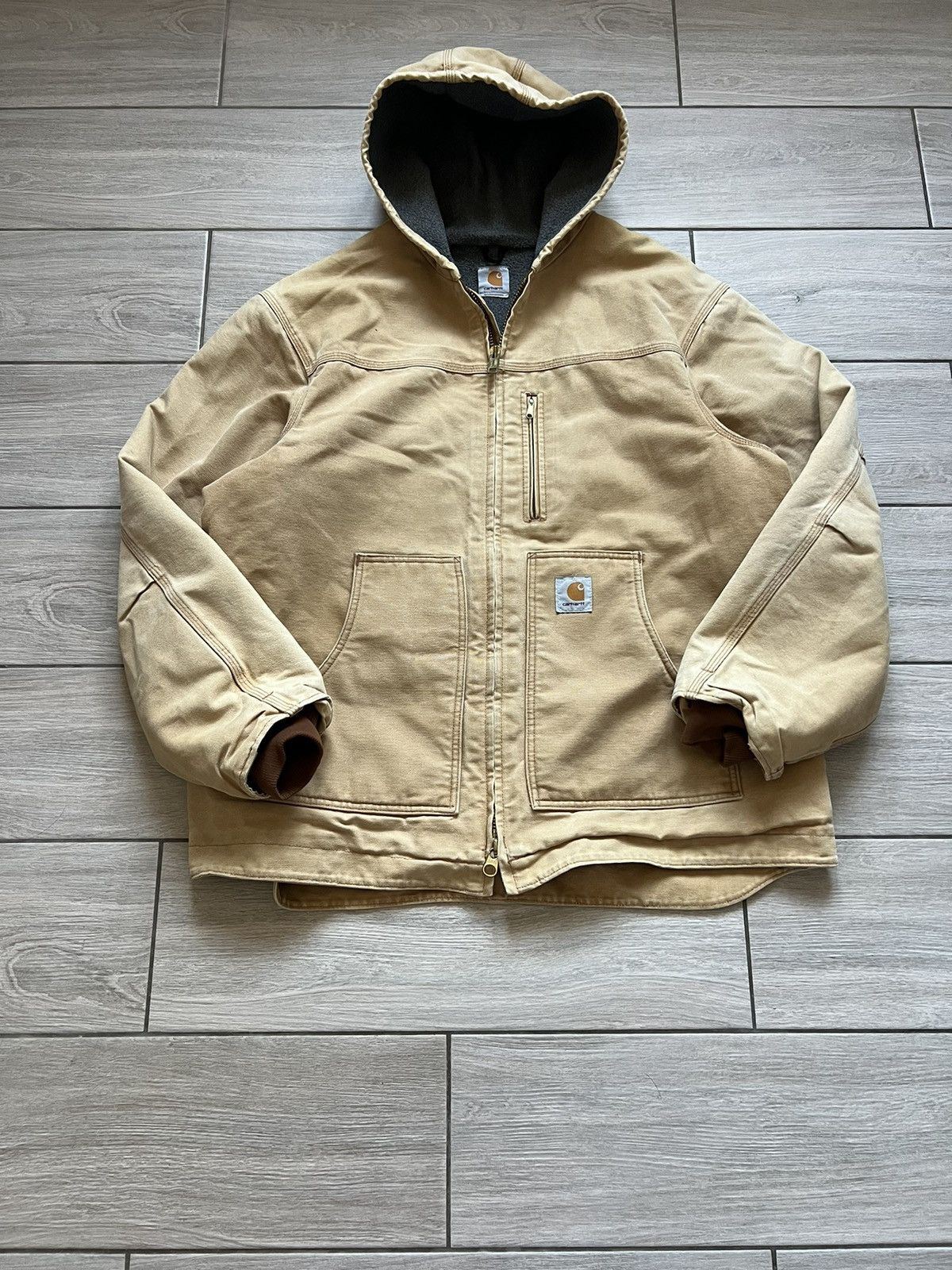Carhartt CARHARTT VINTAGE ACTIVE JACKET FADED WORK ZIP HOODED FLEECE Size US XL / EU 56 / 4 - 4 Thumbnail