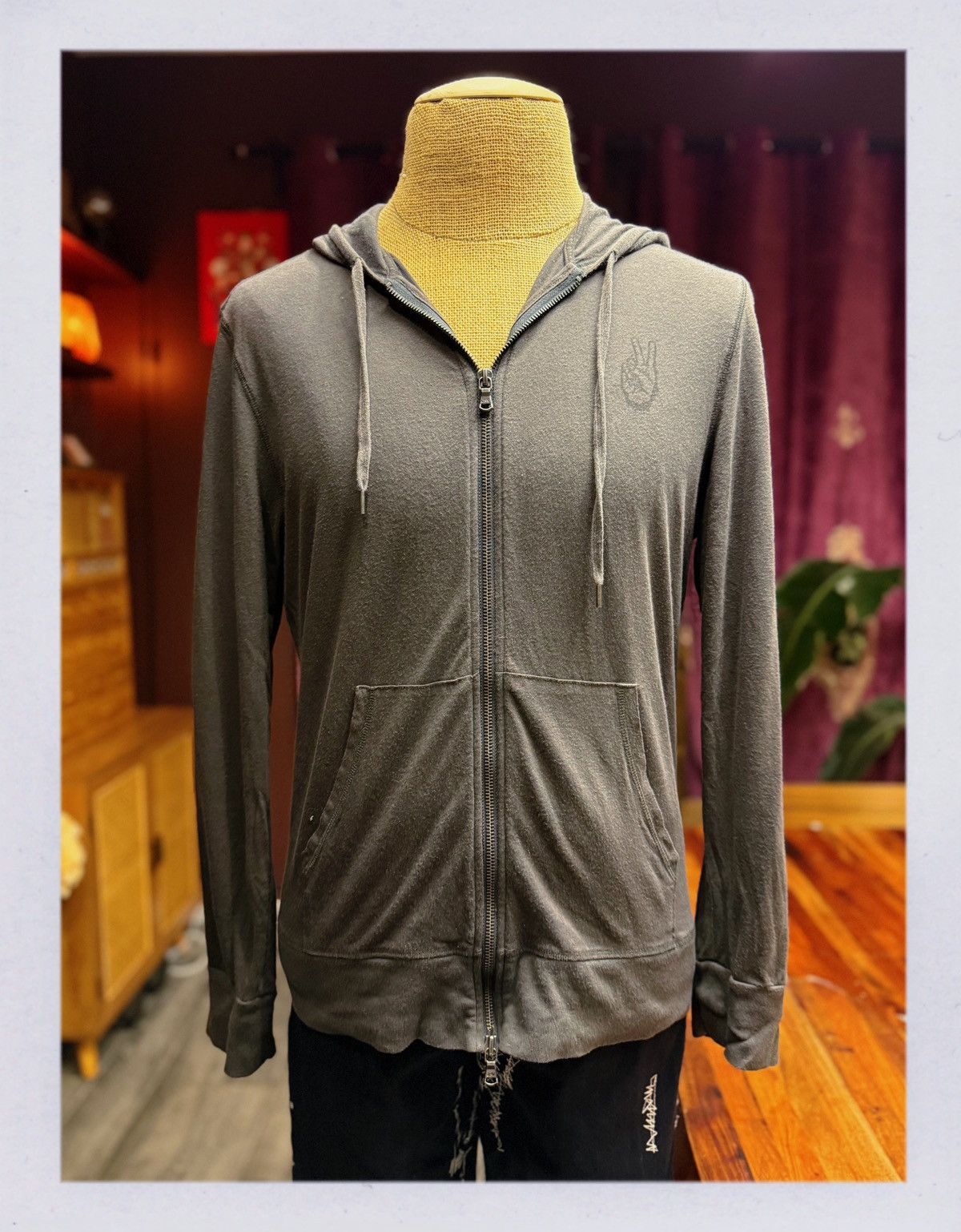 John Varvatos John Varvatos “PEACE” Zip-Up Hoodie – Charcoal Gray Size US M / EU 48-50 / 2 - 1 Thumbnail